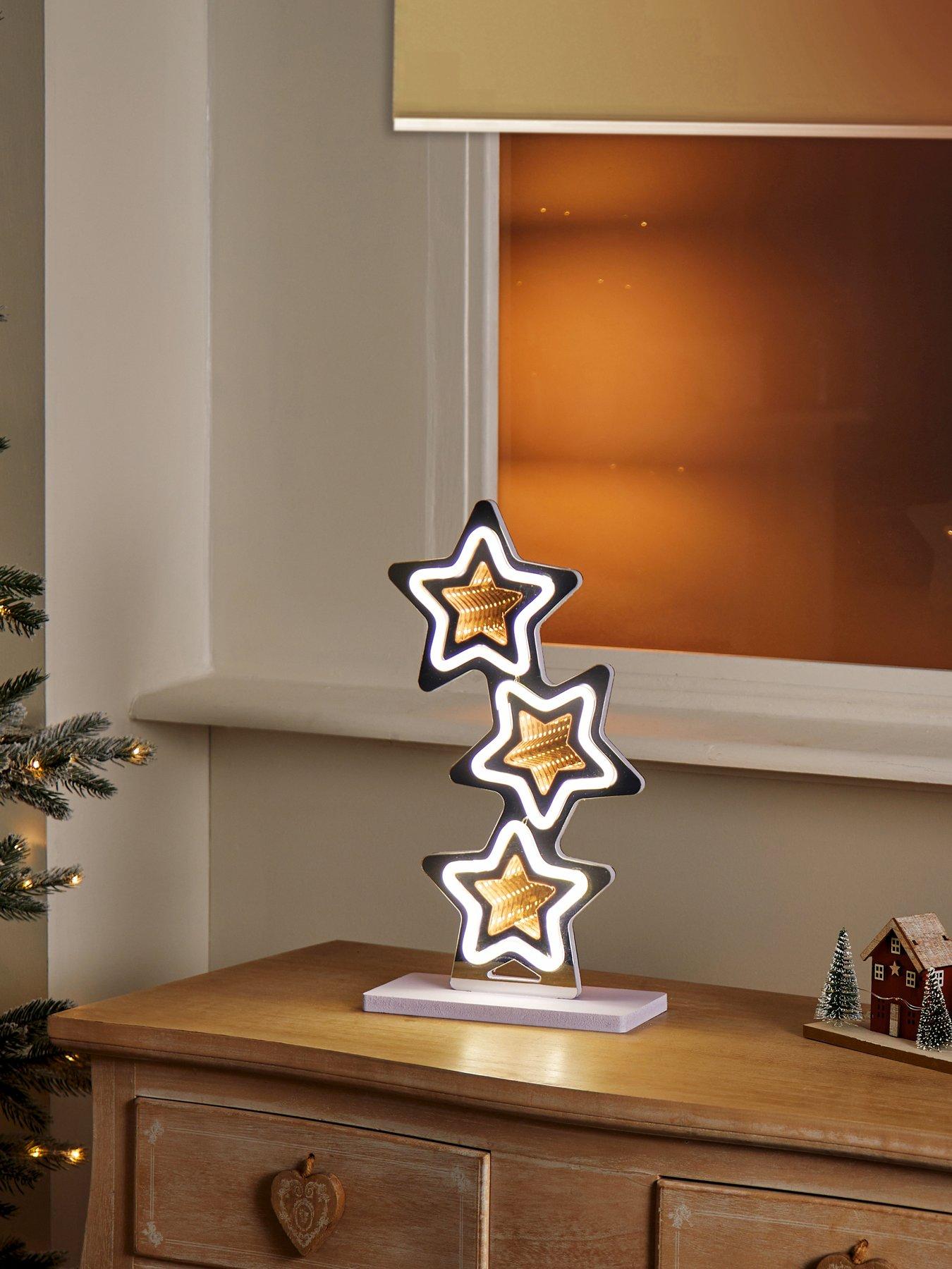 Image 4 of 6 of Premier Decorations 40cm Lit Star Stack Infinity Mirror