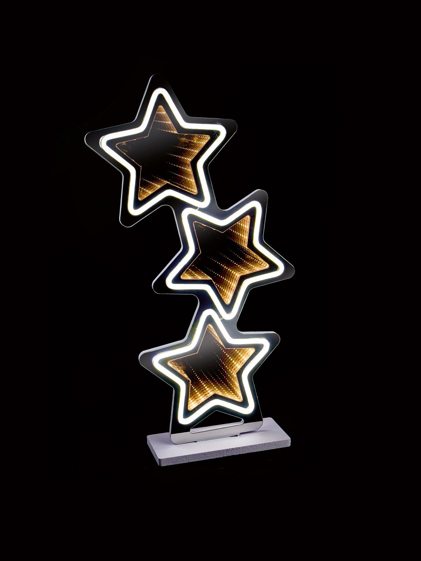 Image 6 of 6 of Premier Decorations 40cm Lit Star Stack Infinity Mirror