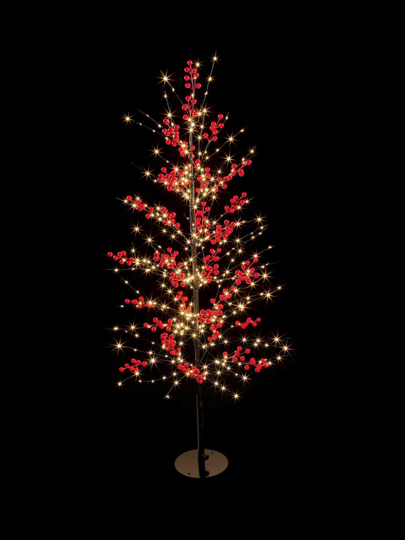 Image 1 of 4 of Premier Decorations 1.2m Lit Red Berry Tree