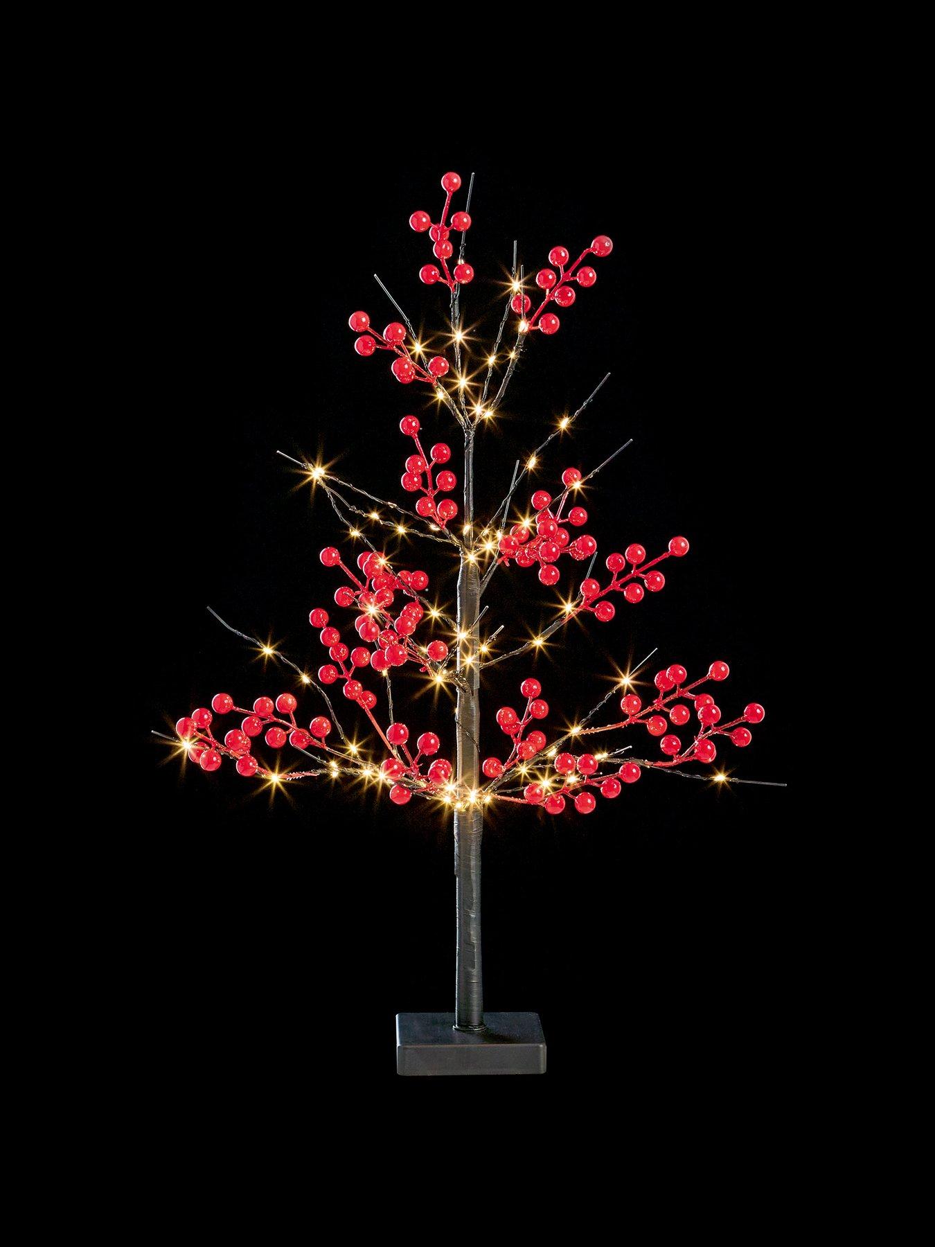 Image 1 of 4 of Premier Decorations 60cm  Lit Red Berry Tree