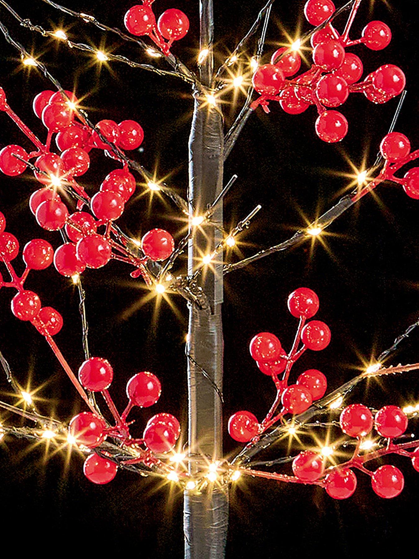 Image 3 of 4 of Premier Decorations 60cm  Lit Red Berry Tree