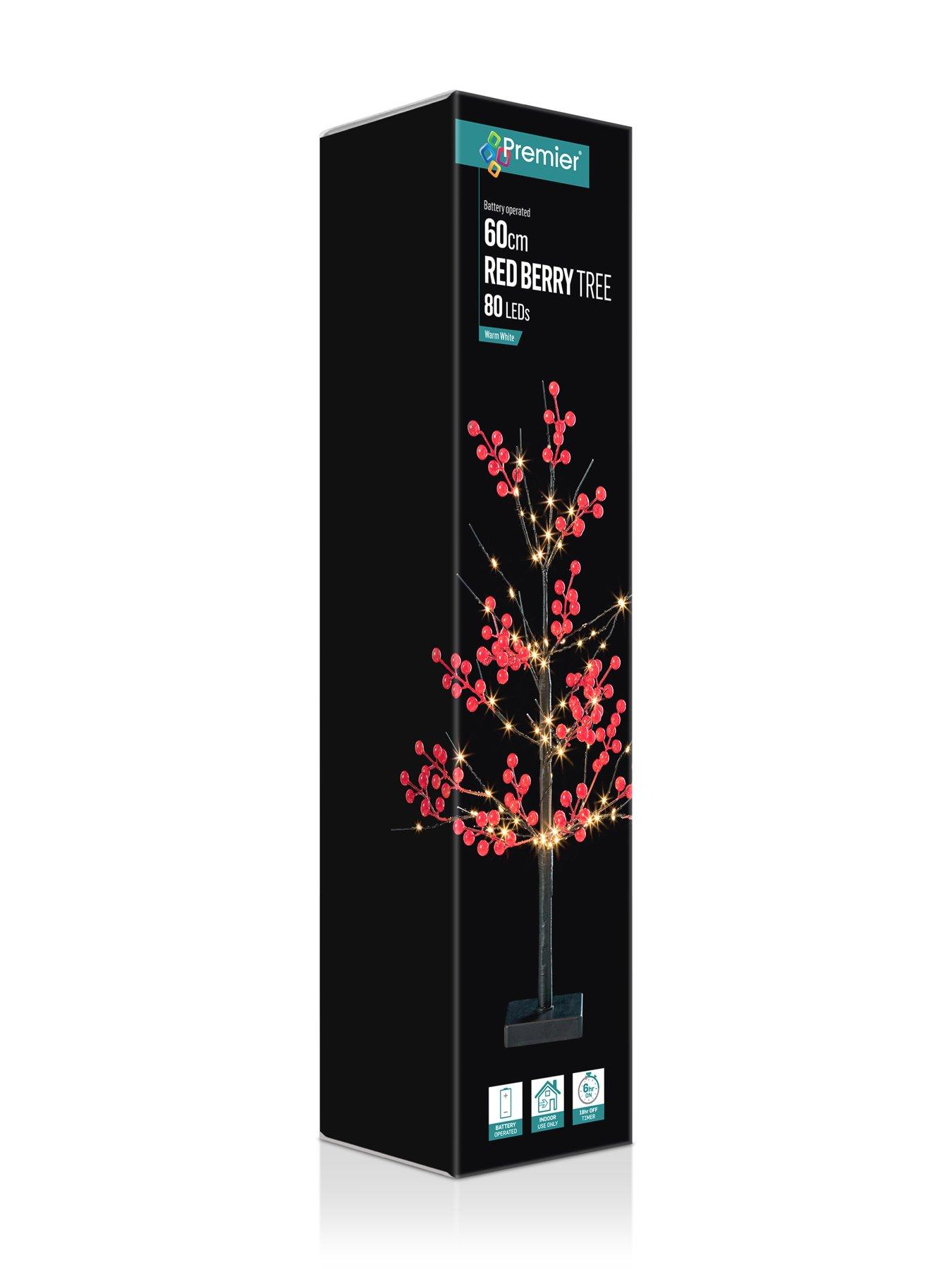 Image 4 of 4 of Premier Decorations 60cm  Lit Red Berry Tree