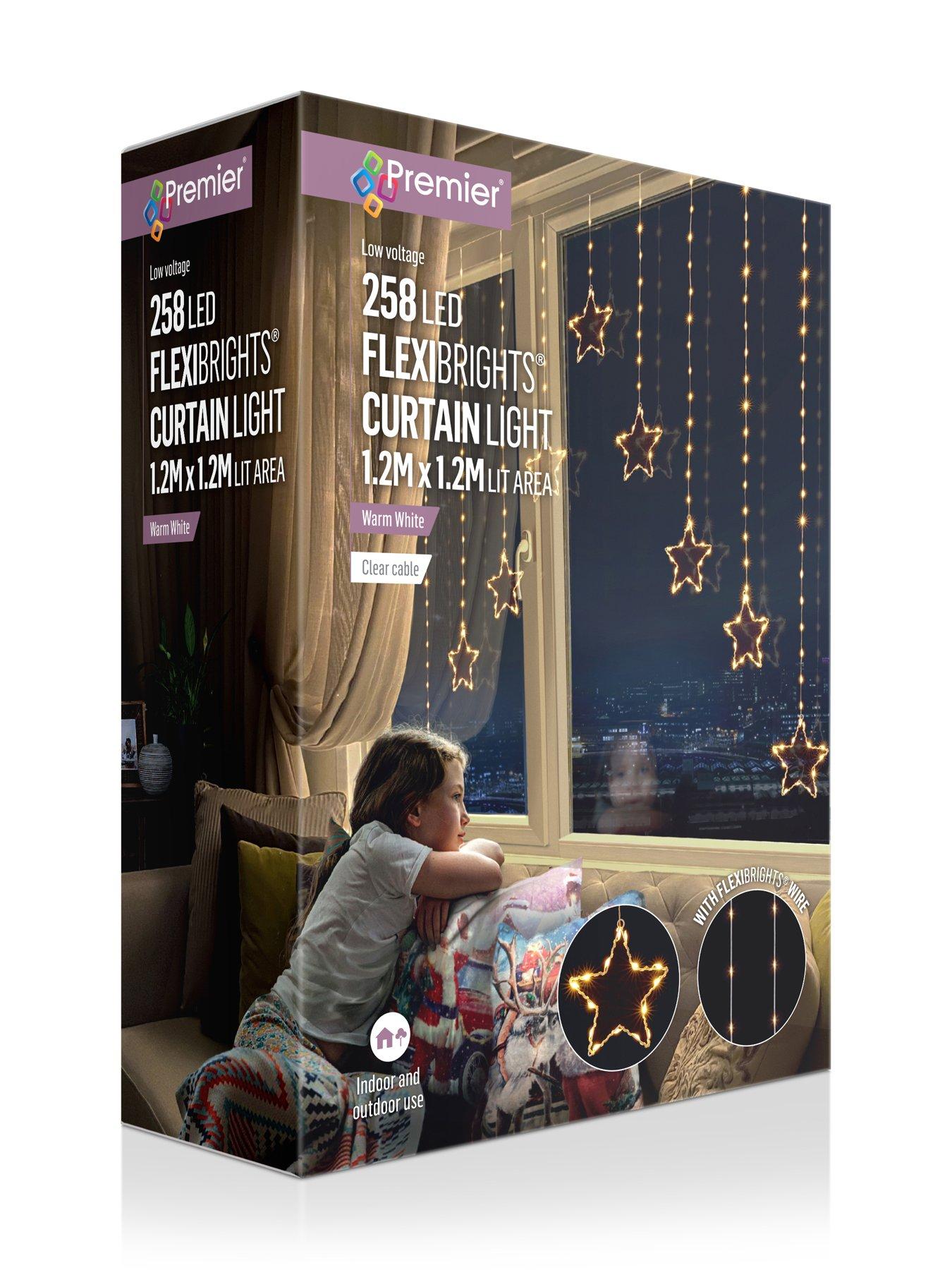 Image 3 of 4 of Premier Decorations 1.2 X 1.2m Multi Action Flexibrights Star V Curtain Light