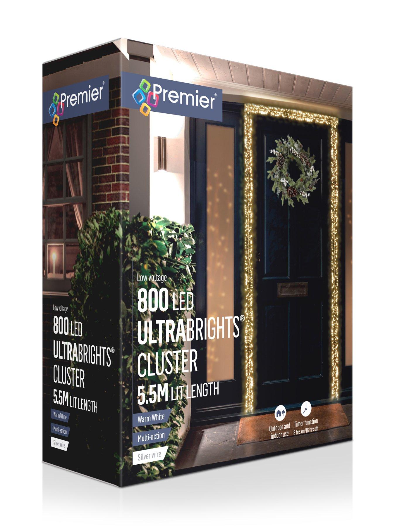 Image 4 of 5 of Premier Decorations 5.5m Multi Action Silver Ultrabrights Cluster Lights