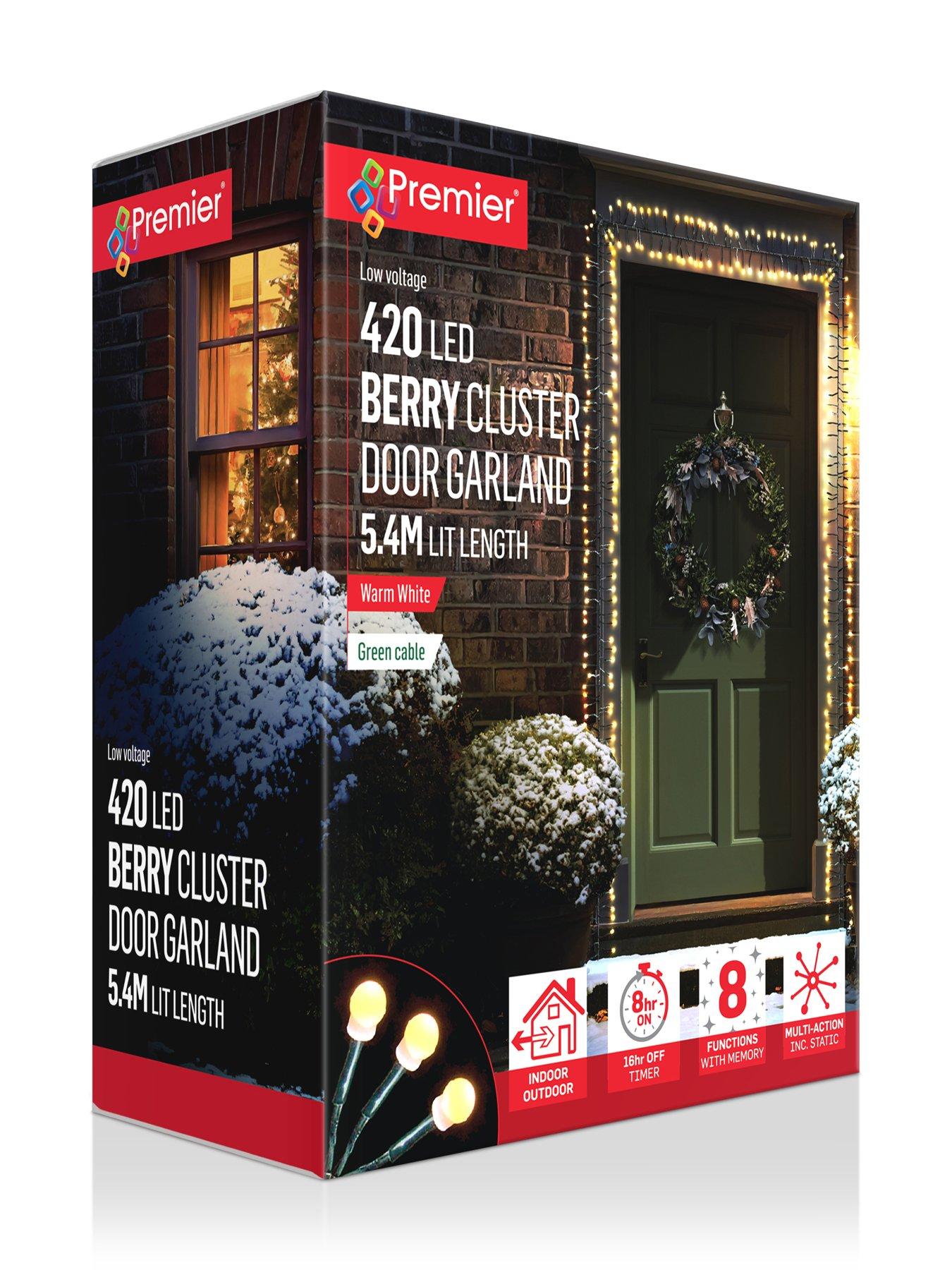 Image 4 of 4 of Premier Decorations 420 Multi Action Berry Cap Door Garland