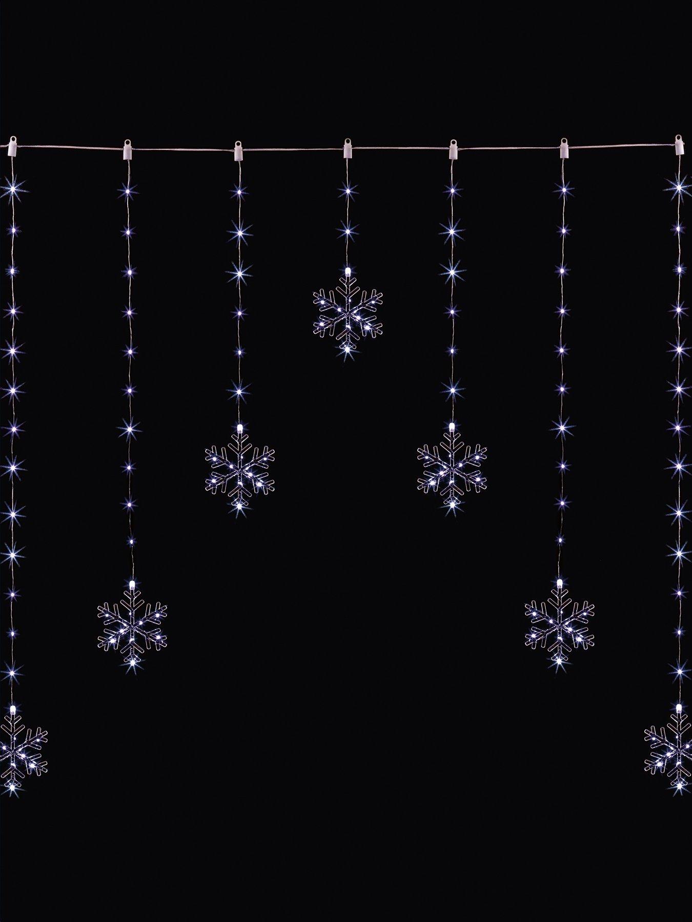 Image 1 of 4 of Premier Decorations 1.2 X 1.2m Snowflake V Curtain Light