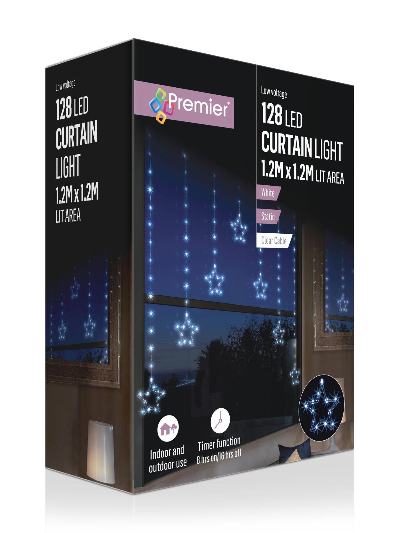 Image 2 of 4 of Premier Decorations 1.2 X 1.2m Snowflake V Curtain Light
