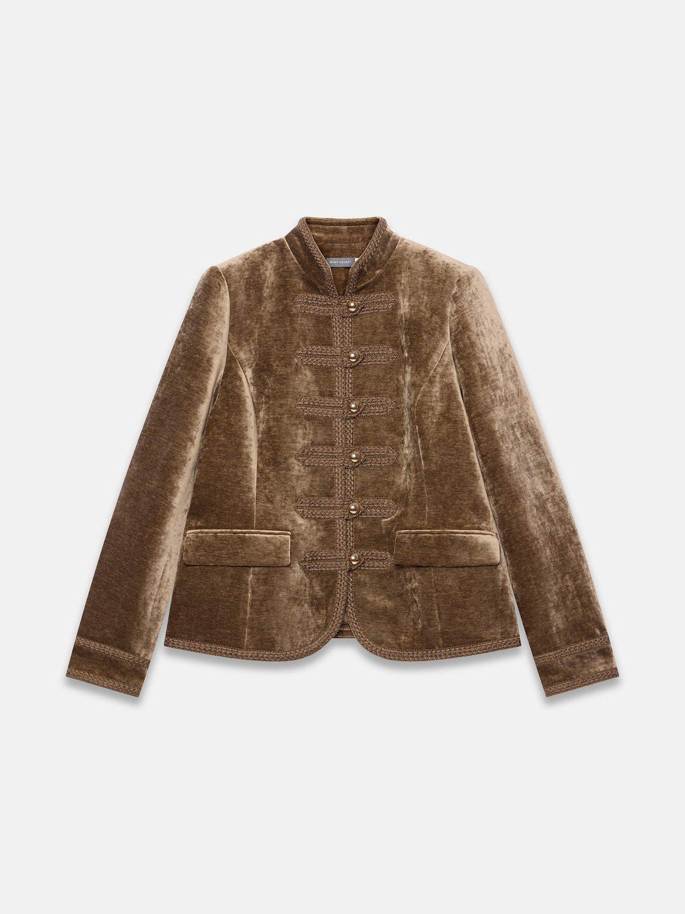 Image 5 of 6 of Mint Velvet Khaki Military Jacket - Green