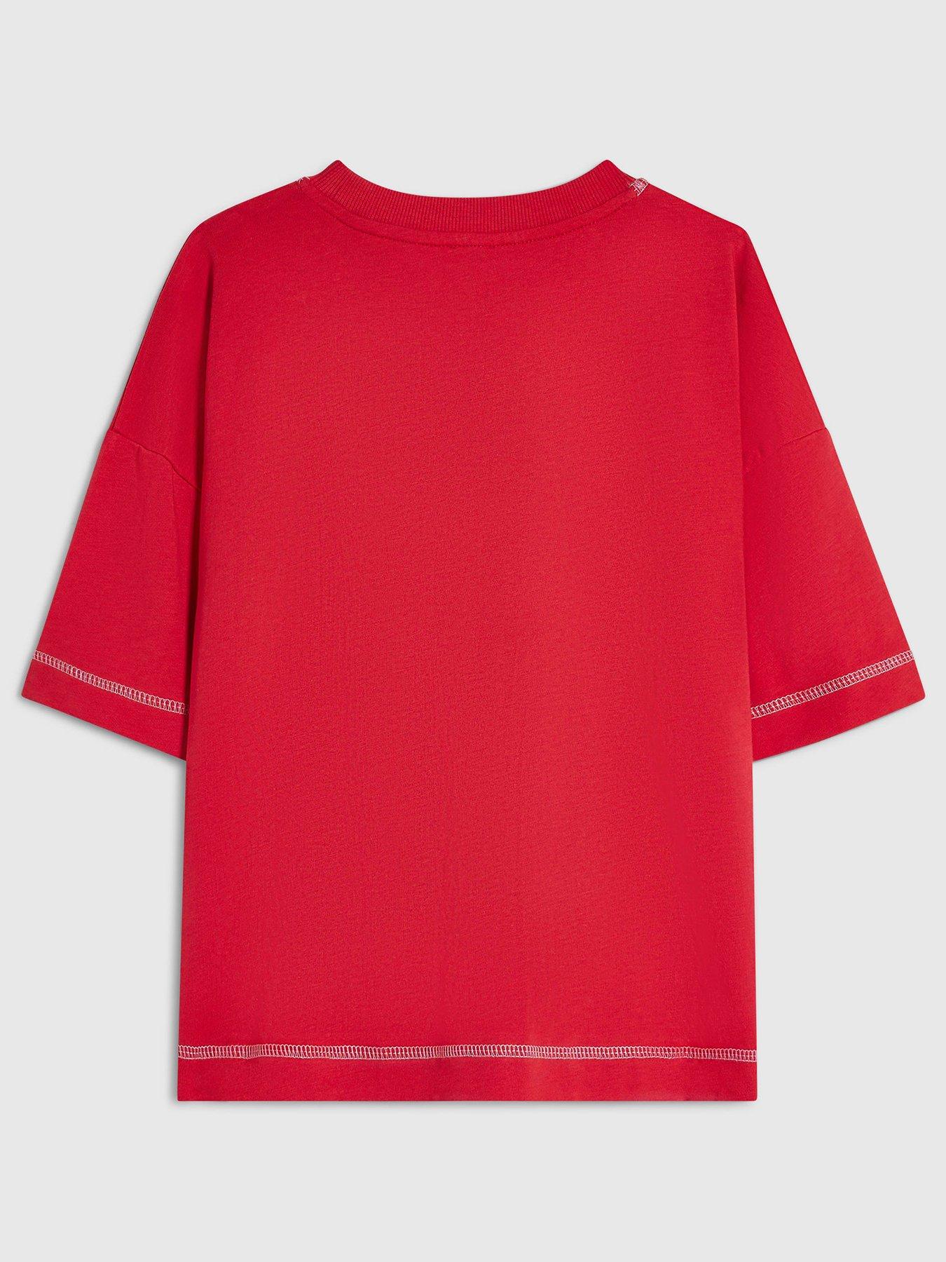 Image 2 of 4 of River Island Girls Christmas Recipe Sequin Detail Cotton T-Shirt - Red