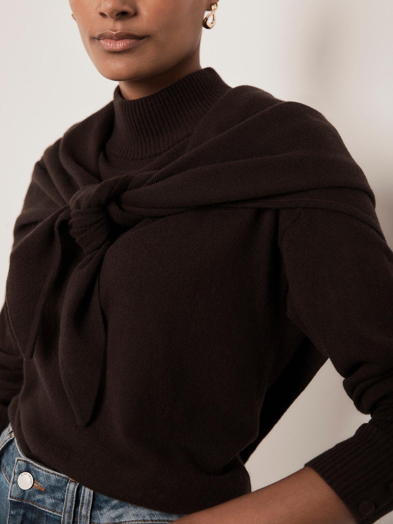 Image 3 of 6 of Mint Velvet Chocolate Layered Knit Top - Brown