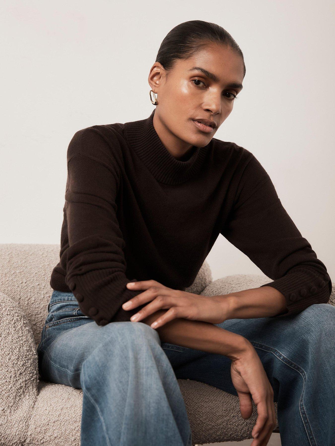 Image 4 of 6 of Mint Velvet Chocolate Layered Knit Top - Brown