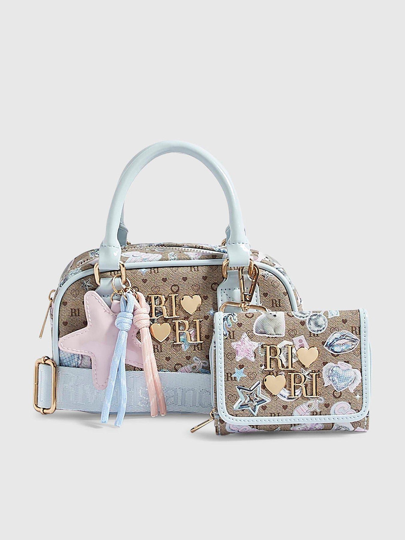 Image 1 of 5 of River Island Girls Icy Monogram Cross Body Bundle - Brown