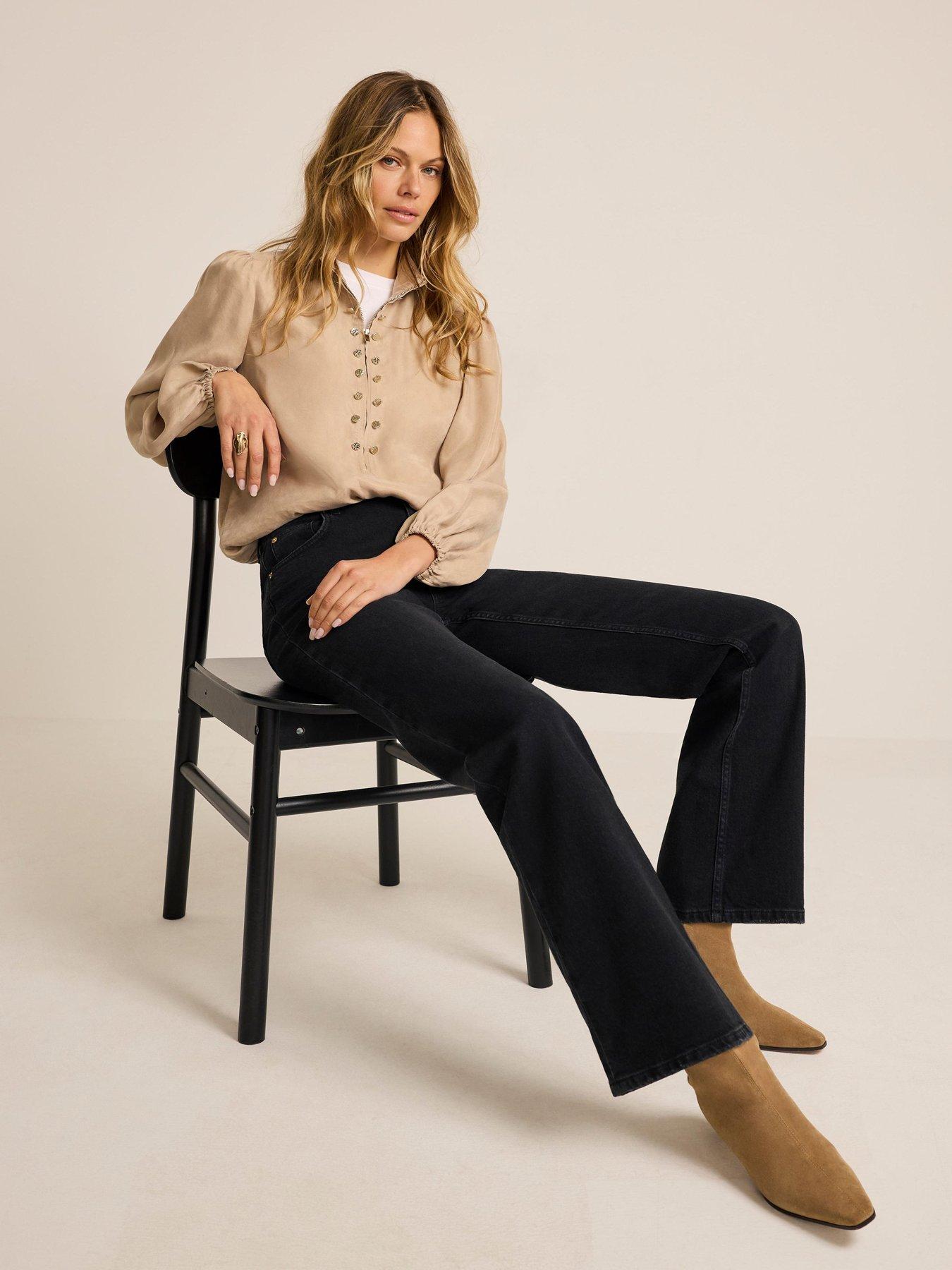 Image 2 of 6 of Mint Velvet Neutral Cupro Bomber Blouse - Cream