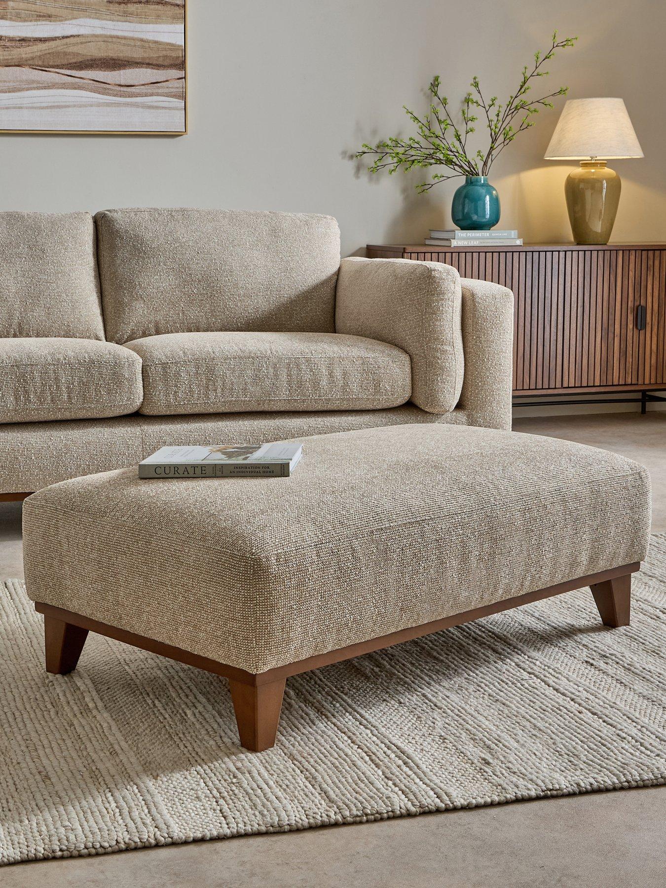 Image 1 of 7 of The Very Collection Chiswick Fabric Footstool