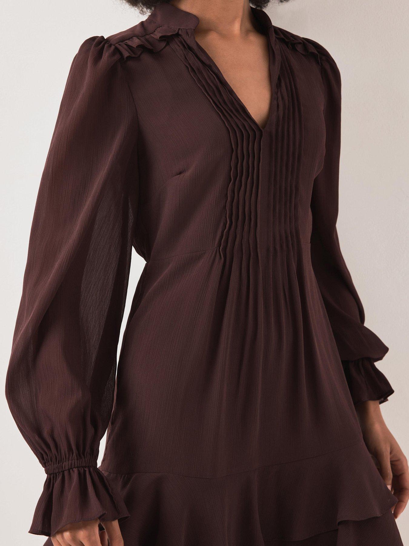 Image 4 of 6 of Mint Velvet Mini Dress - Burgundy