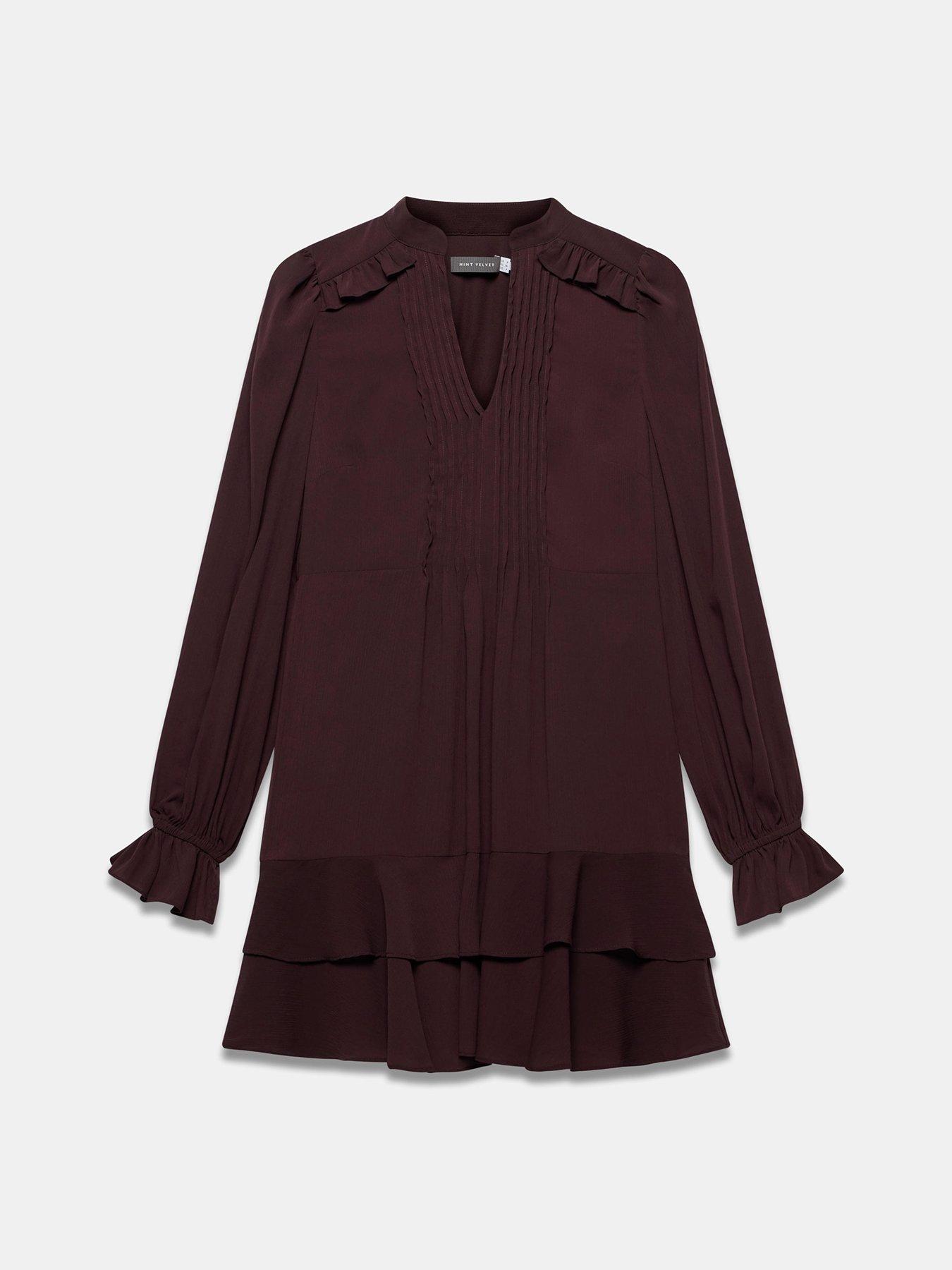 Image 5 of 6 of Mint Velvet Mini Dress - Burgundy