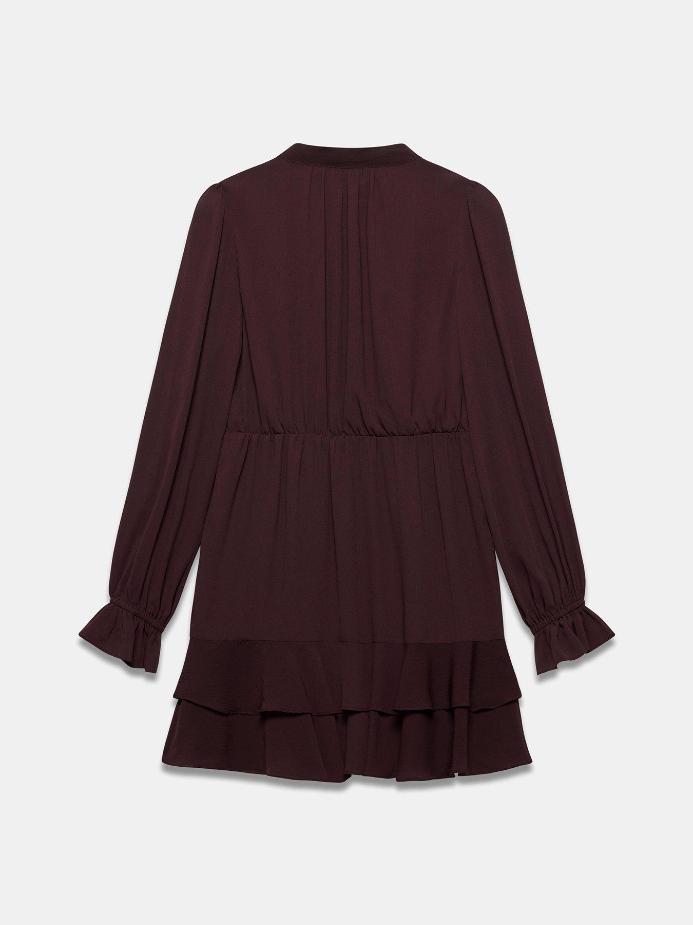 Image 6 of 6 of Mint Velvet Mini Dress - Burgundy