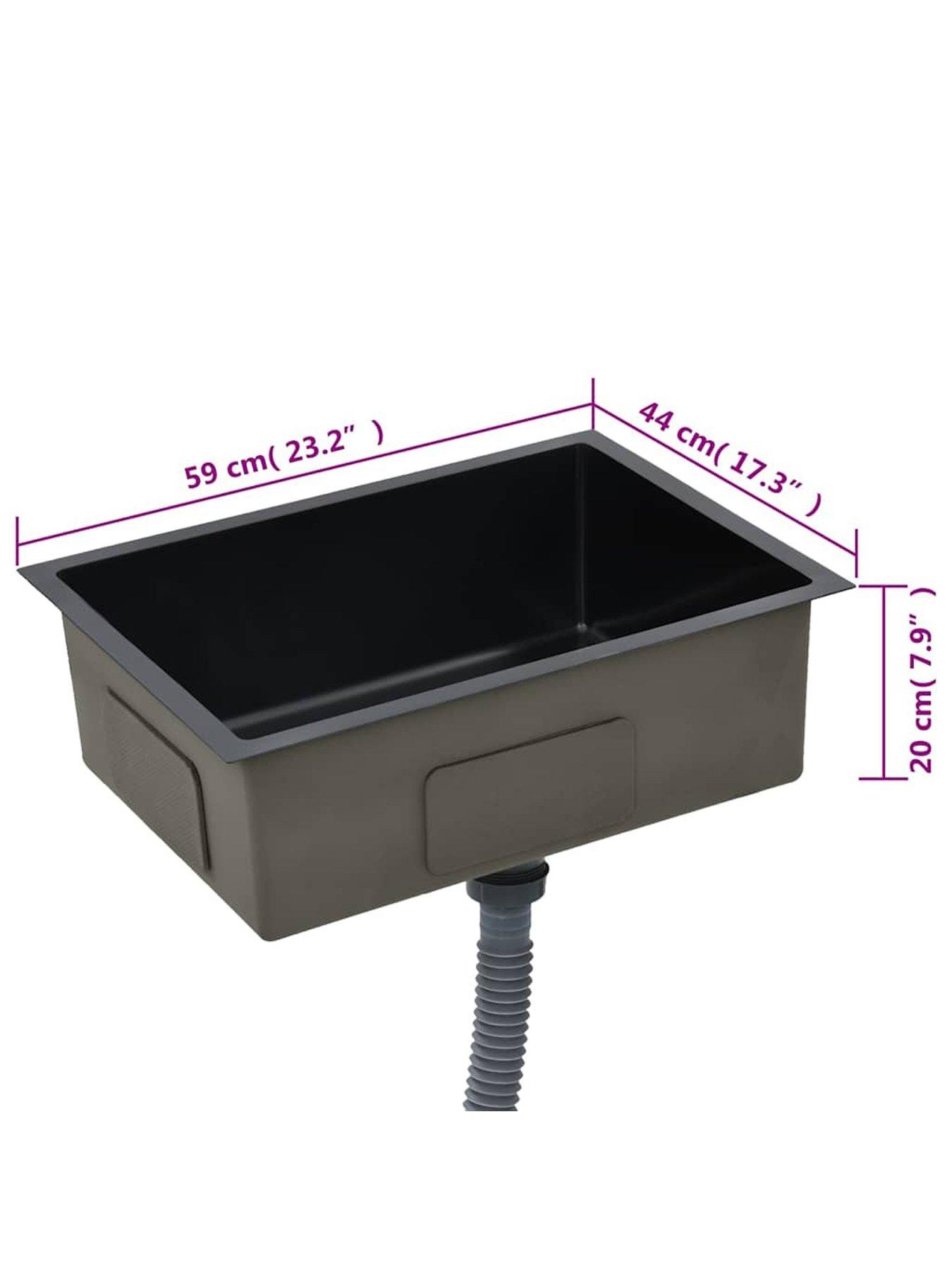 Image 6 of 7 of Walplus Handmade Kitchen Sink Black Stainless Steel