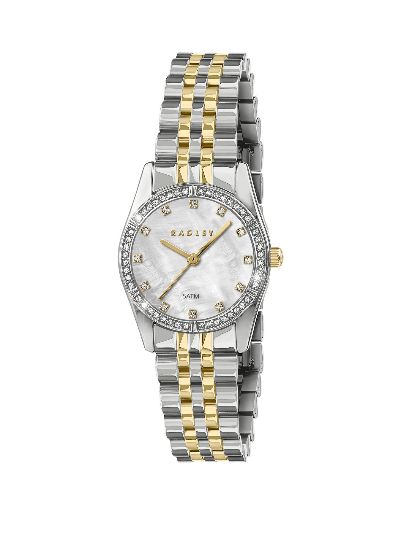 Image 1 of 2 of Radley Womens Stone Set Two-Tone Bracelet Watch - Silver
