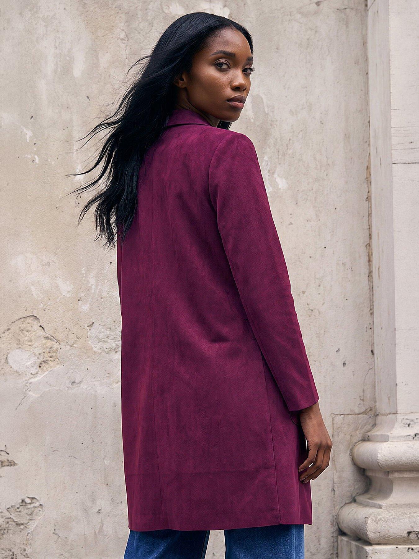 Image 3 of 4 of Roman Petite Faux Suede Pocket Jacket