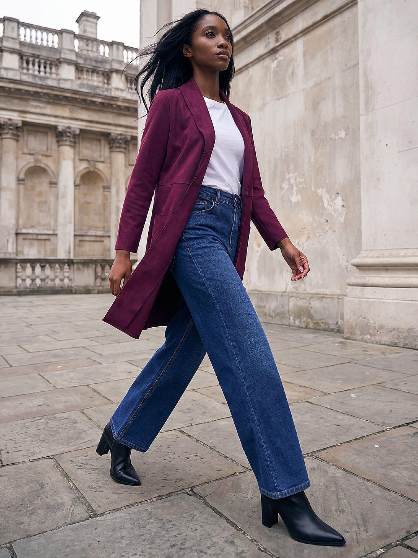 Image 4 of 4 of Roman Petite Faux Suede Pocket Jacket