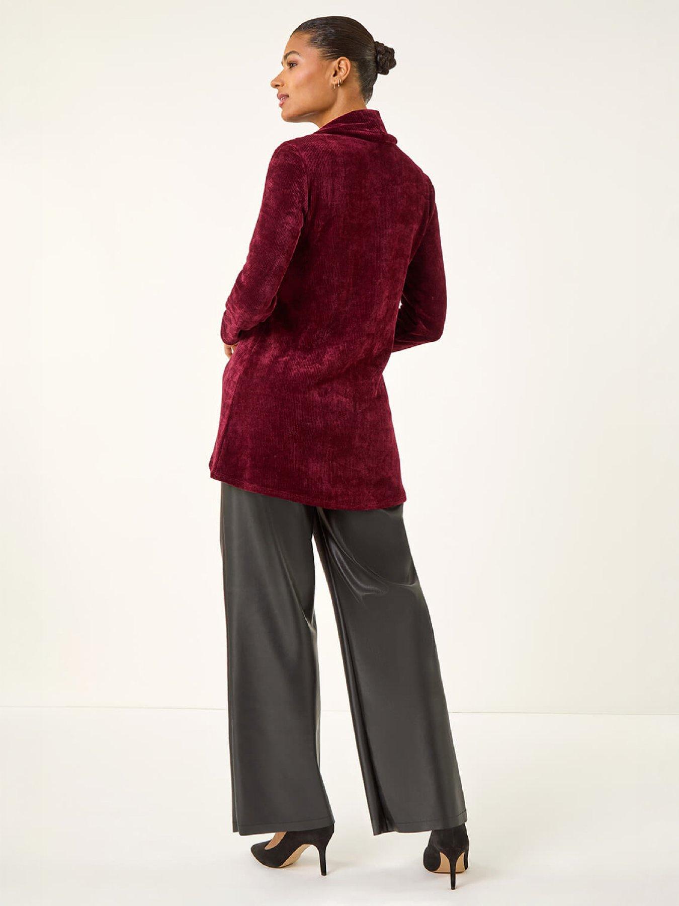 Image 2 of 4 of Roman Chenille Cowl Neck Tunic Top