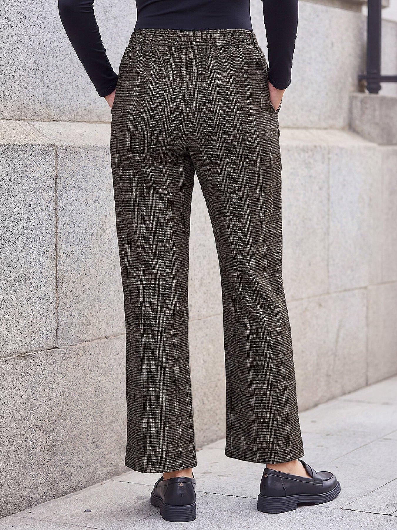 Image 3 of 3 of Roman Petite Checked Print Trouser