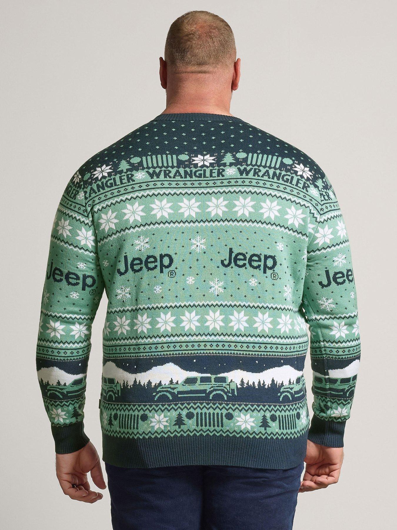 Image 2 of 4 of BadRhino Mens Jeep Christmas Knitted Jumper - Blue
