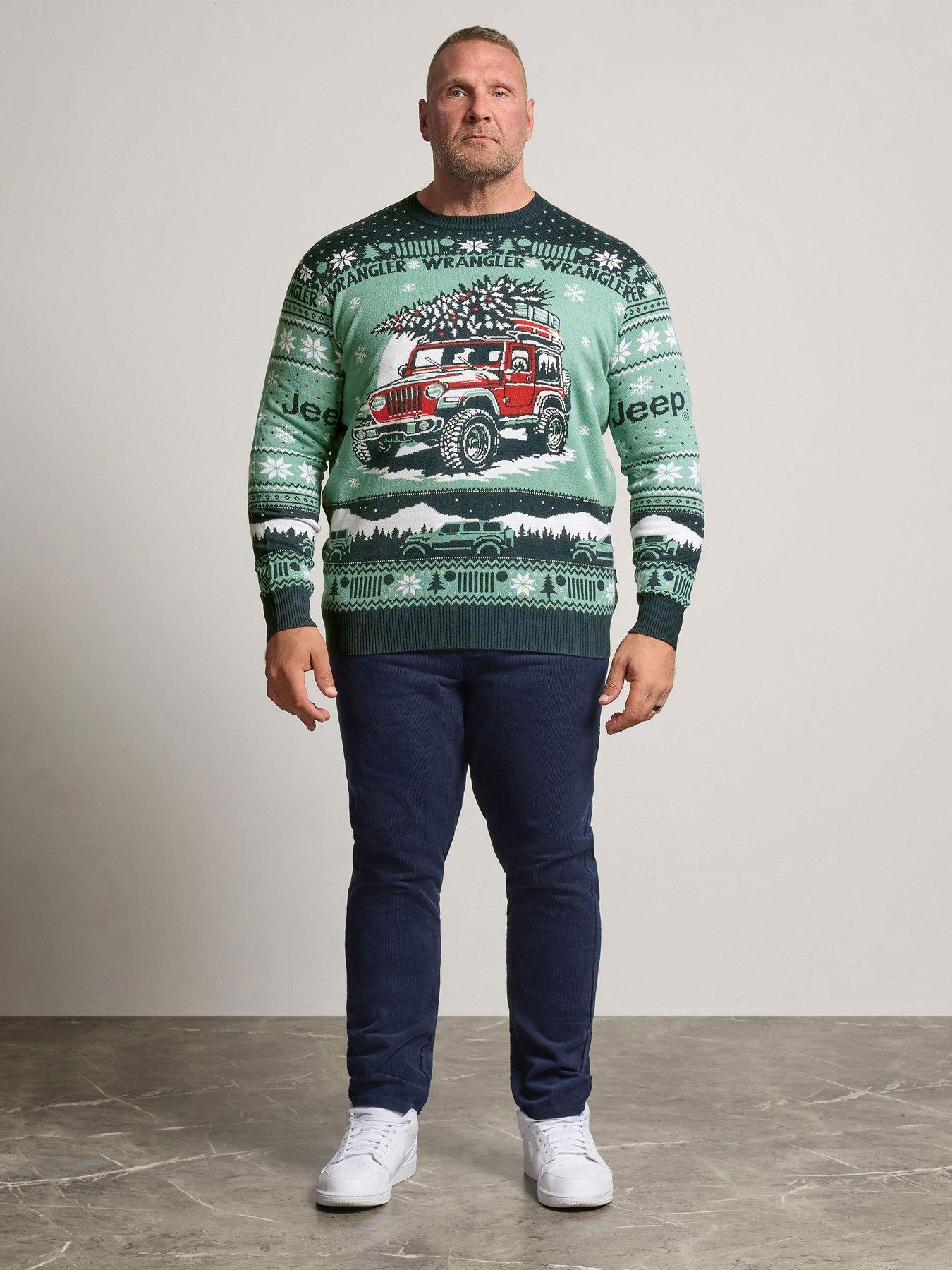 Image 3 of 4 of BadRhino Mens Jeep Christmas Knitted Jumper - Blue