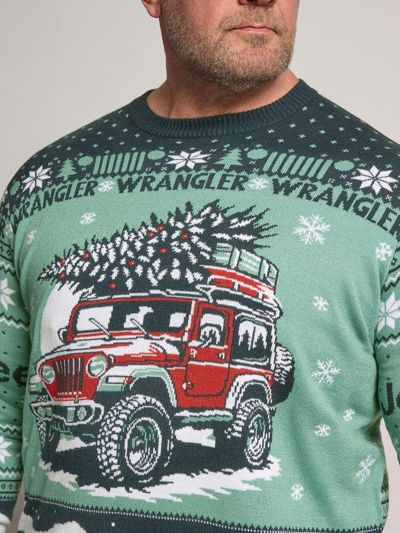 Image 4 of 4 of BadRhino Mens Jeep Christmas Knitted Jumper - Blue