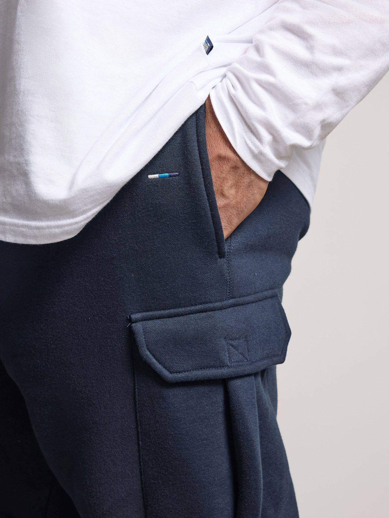 Image 4 of 4 of BadRhino Mens 2 Pack Cargo Cuffed Drawcord Jogging Bottoms - Blue
