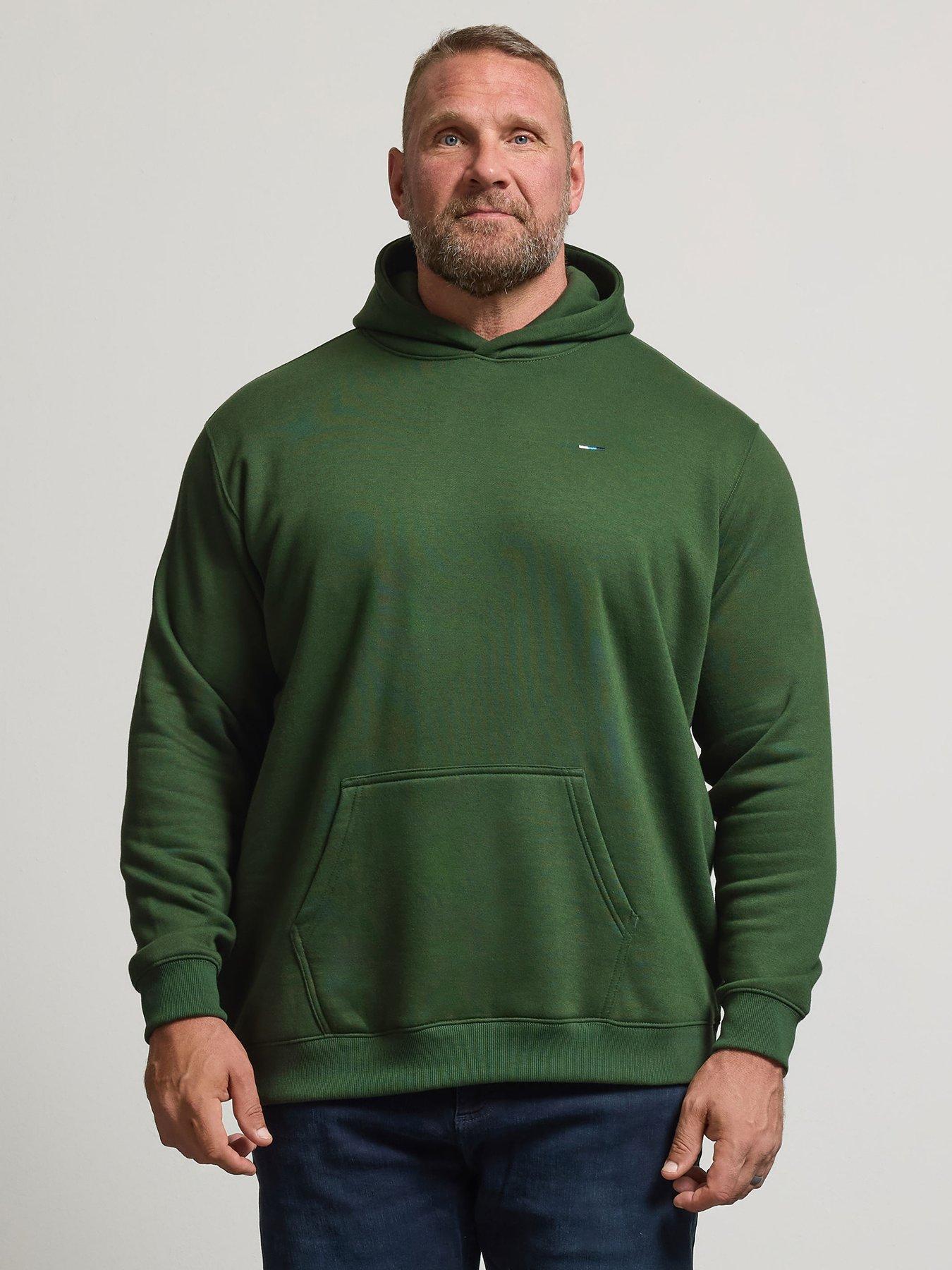 Image 1 of 4 of BadRhino Mens Core Cotton-Blend Hoodie Long Sleeve Kangaroo Pocket - Green