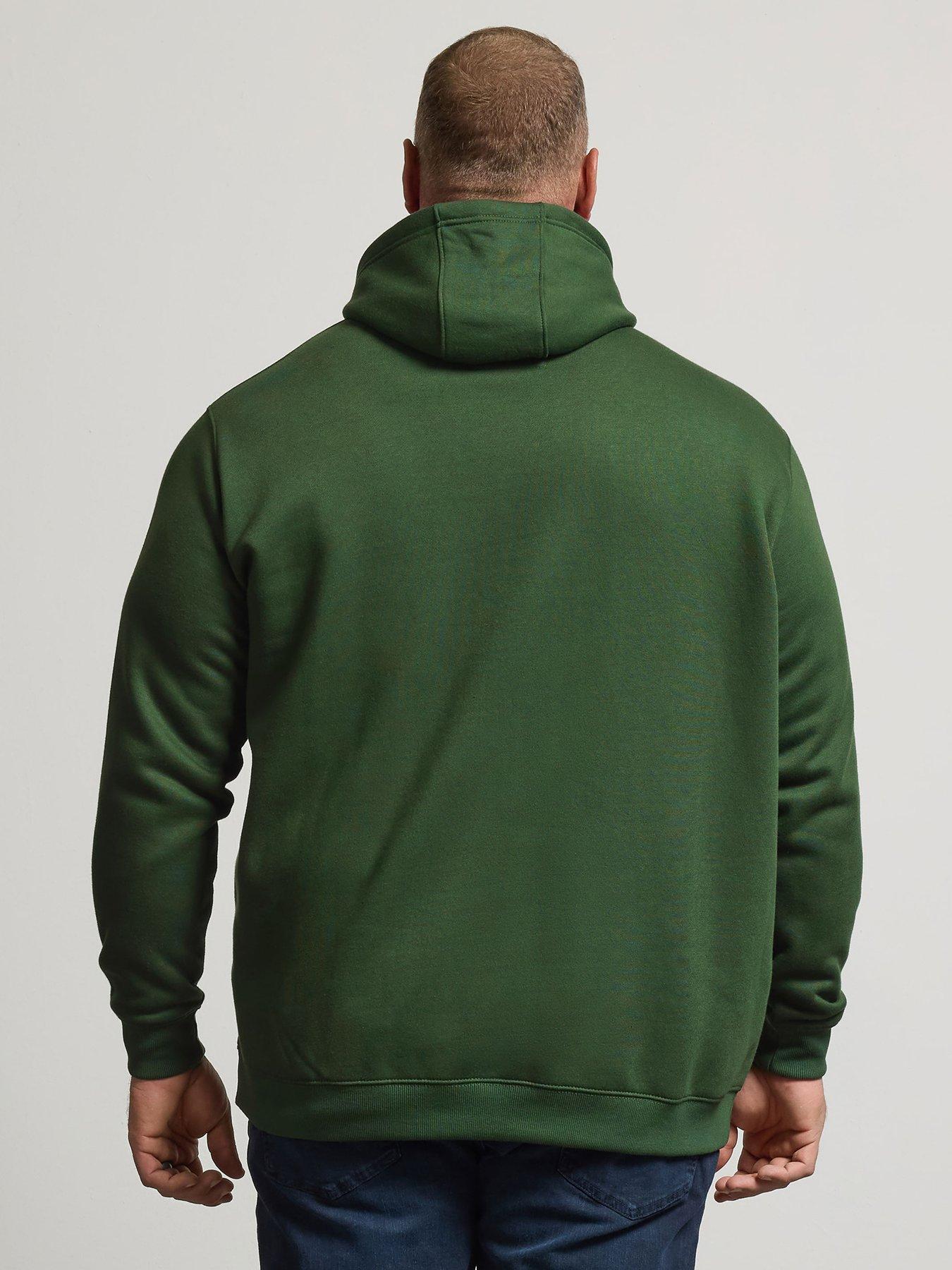 Image 2 of 4 of BadRhino Mens Core Cotton-Blend Hoodie Long Sleeve Kangaroo Pocket - Green