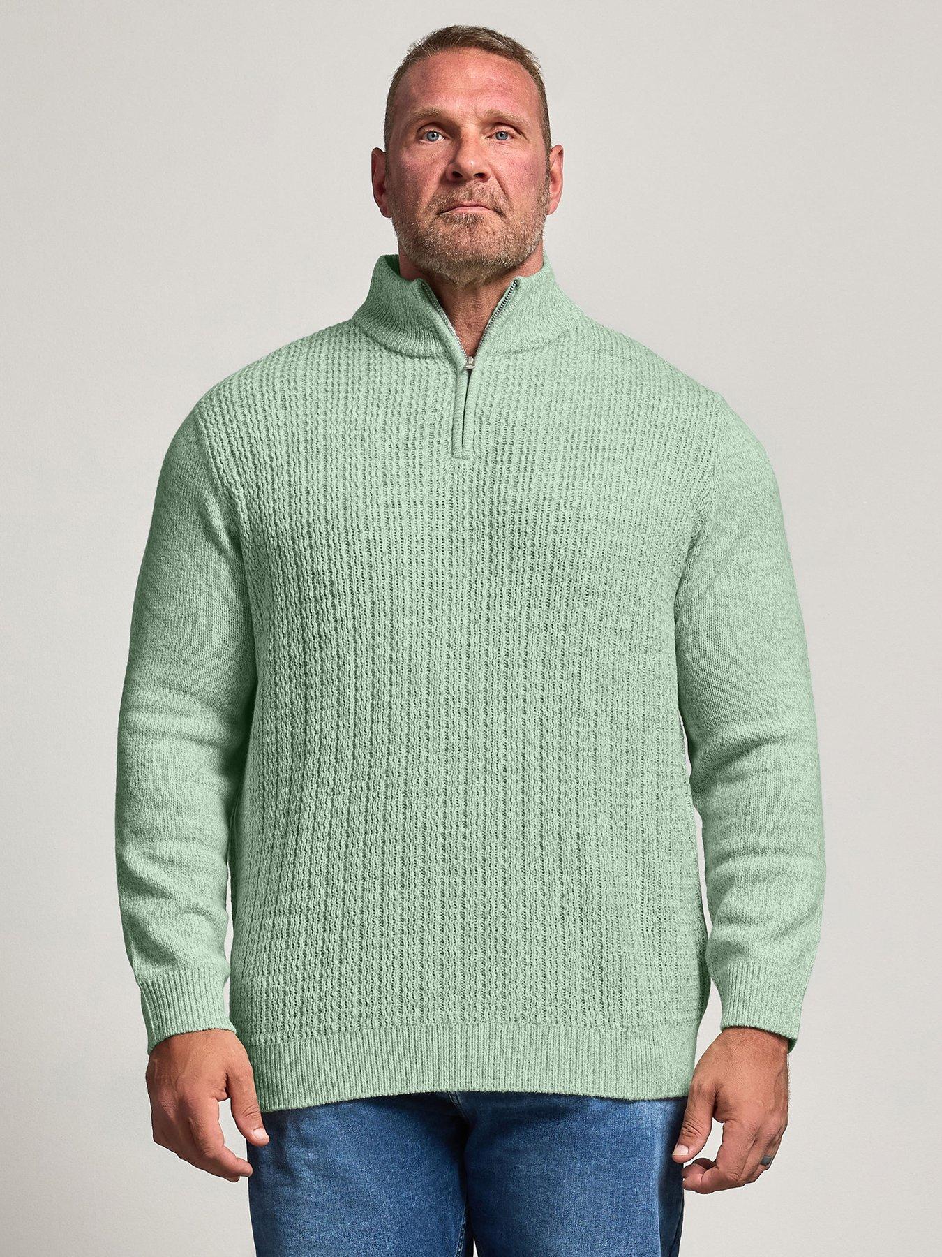 Image 1 of 4 of BadRhino Badrhino Half Zip Knitted Jumper - Green