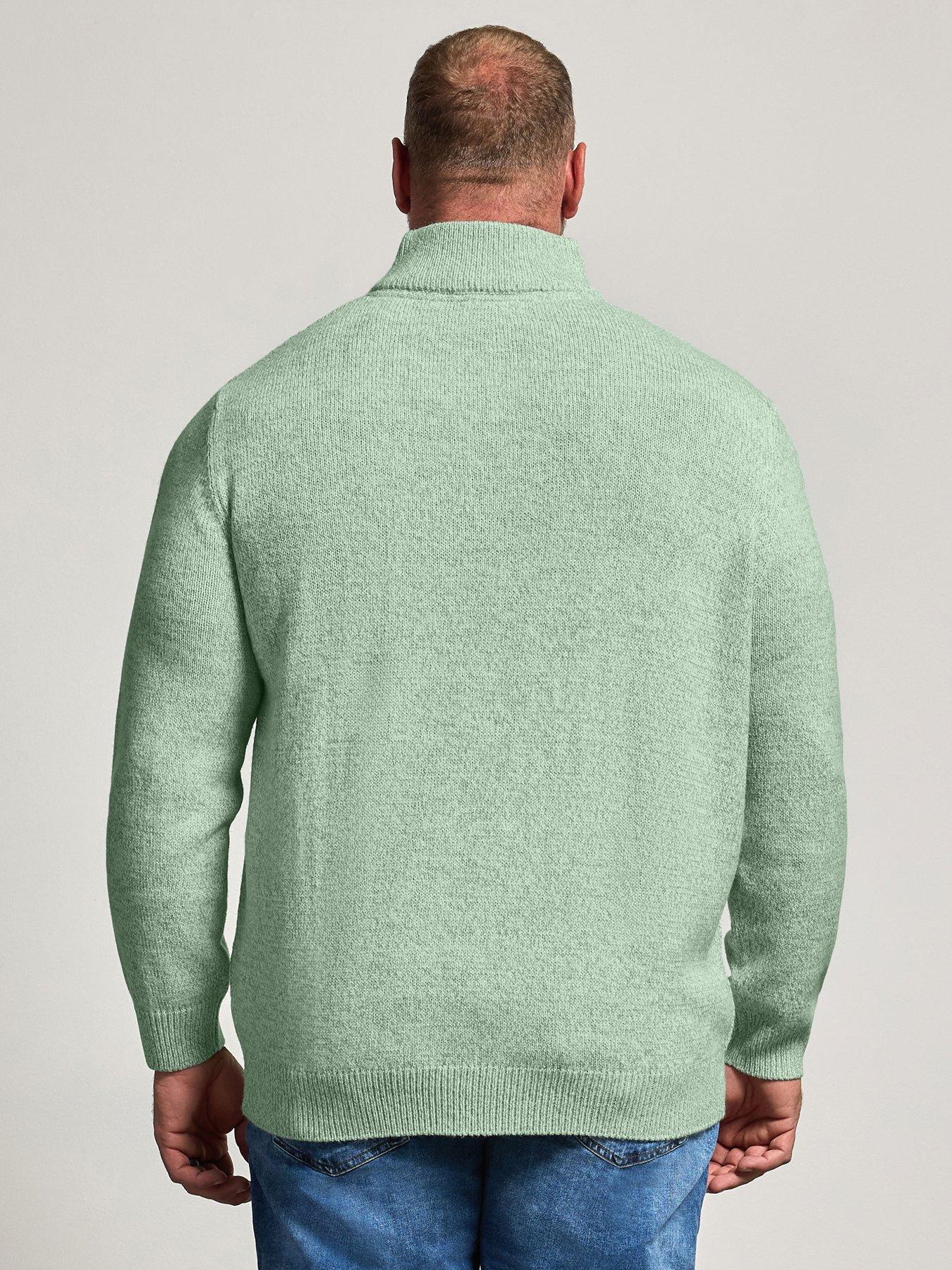 Image 2 of 4 of BadRhino Badrhino Half Zip Knitted Jumper - Green