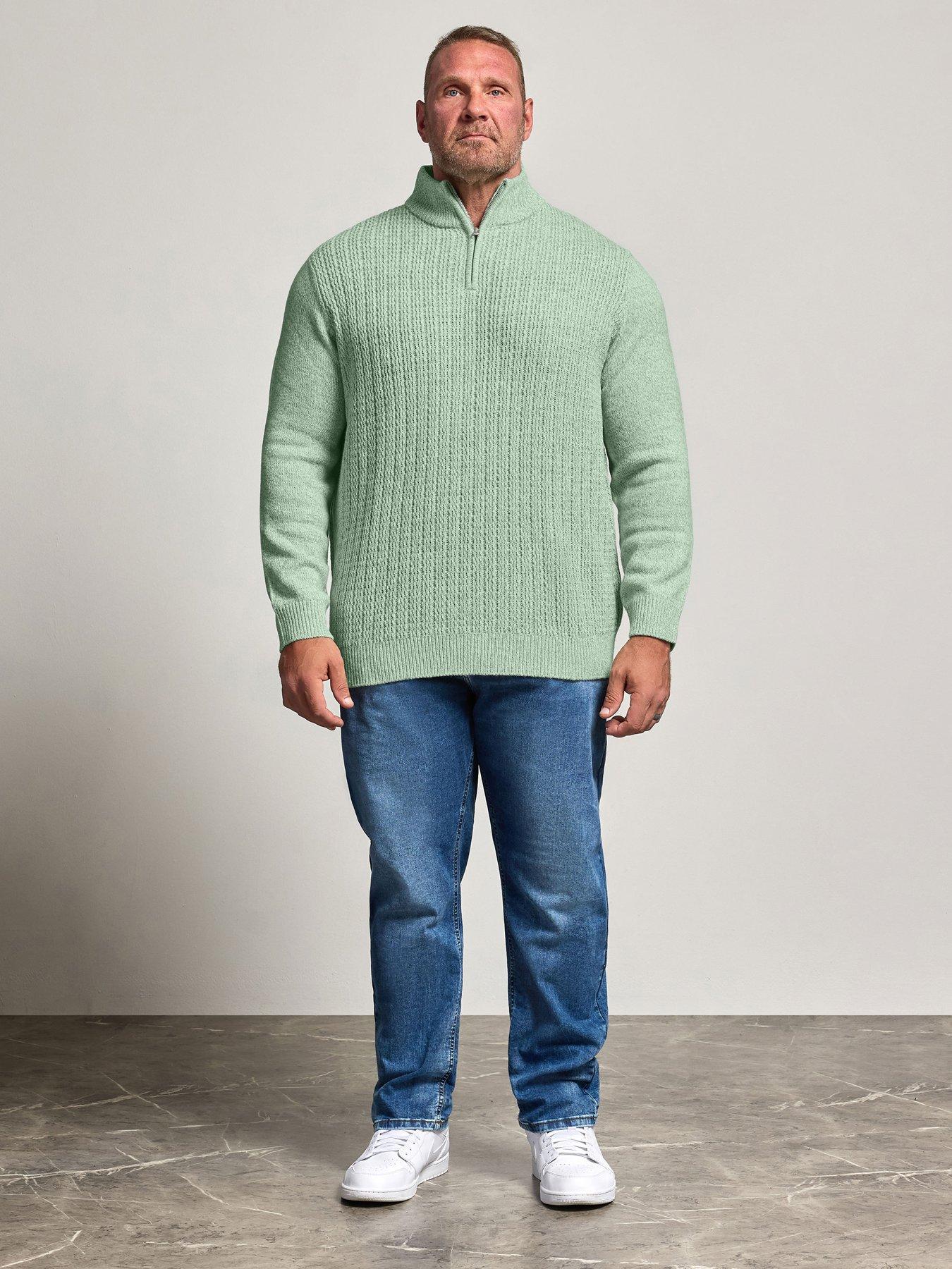 Image 3 of 4 of BadRhino Badrhino Half Zip Knitted Jumper - Green