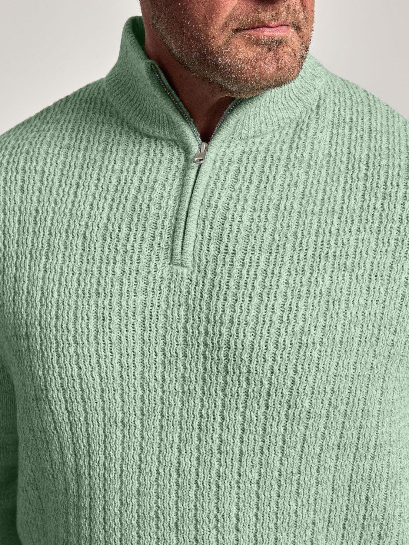 Image 4 of 4 of BadRhino Badrhino Half Zip Knitted Jumper - Green