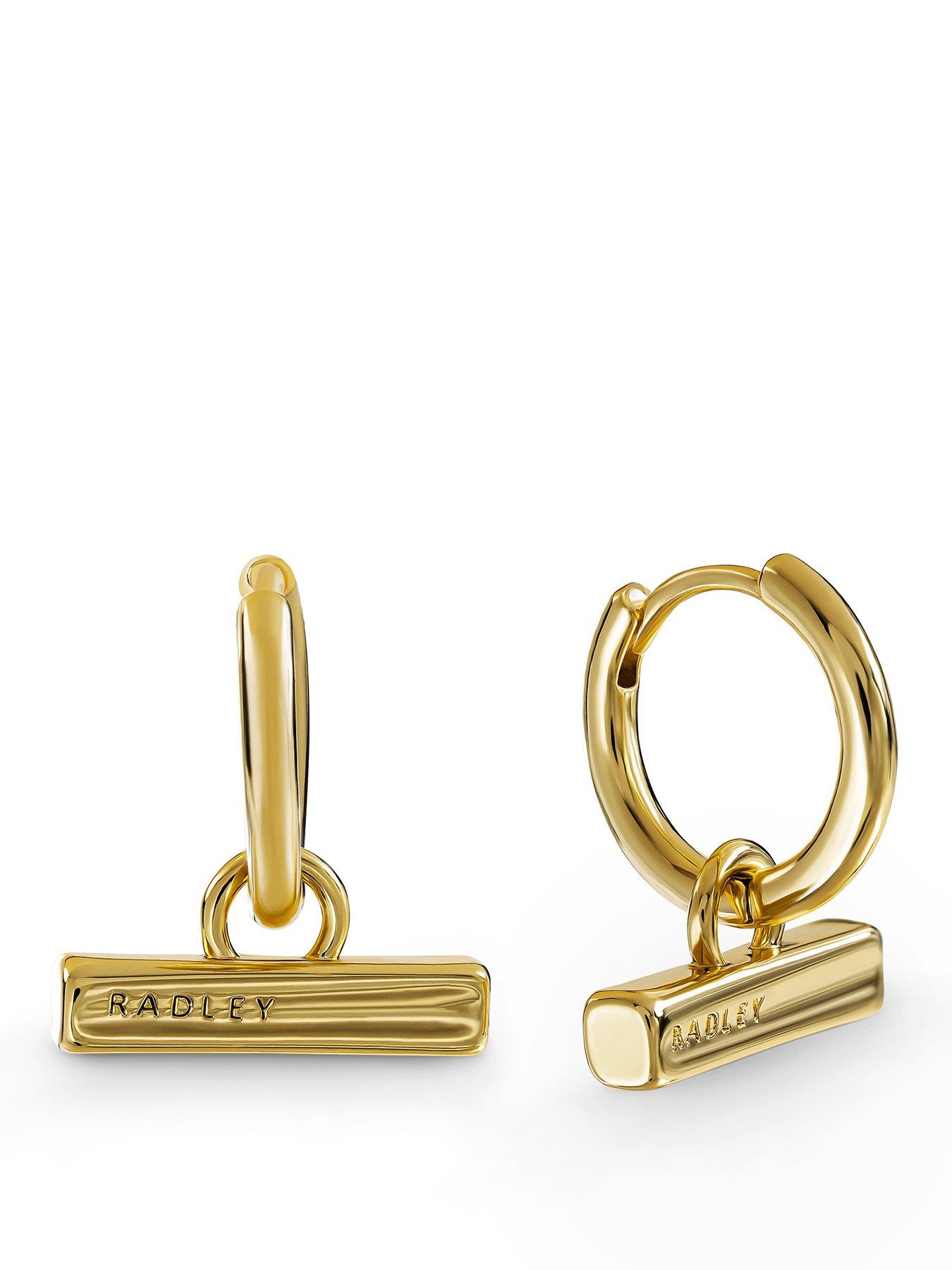Radley 18ct Gold Plated Bar Hoop Earrings
