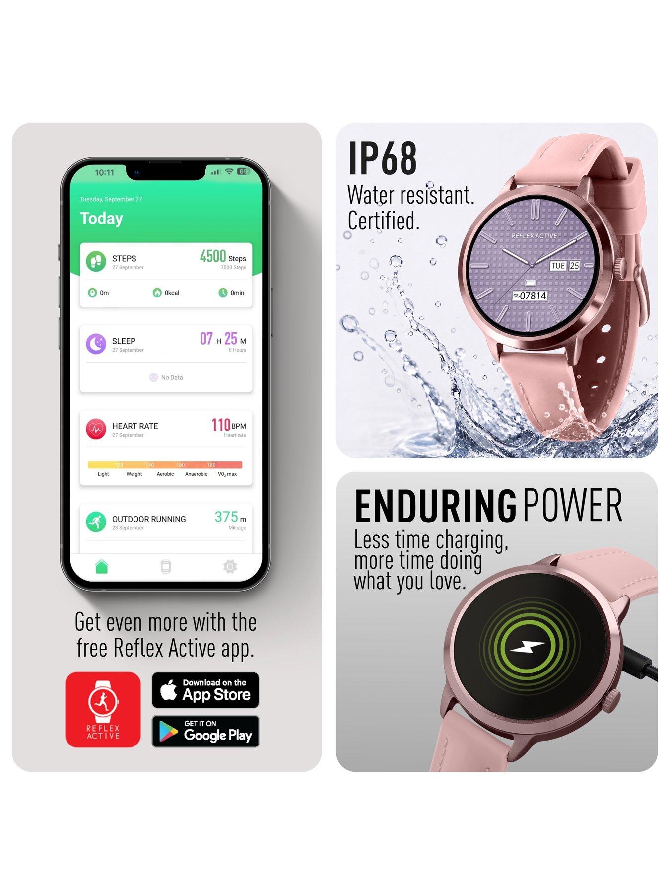 Image 5 of 7 of Reflex Active Spectra Pink Silicone Strap Smart Watch