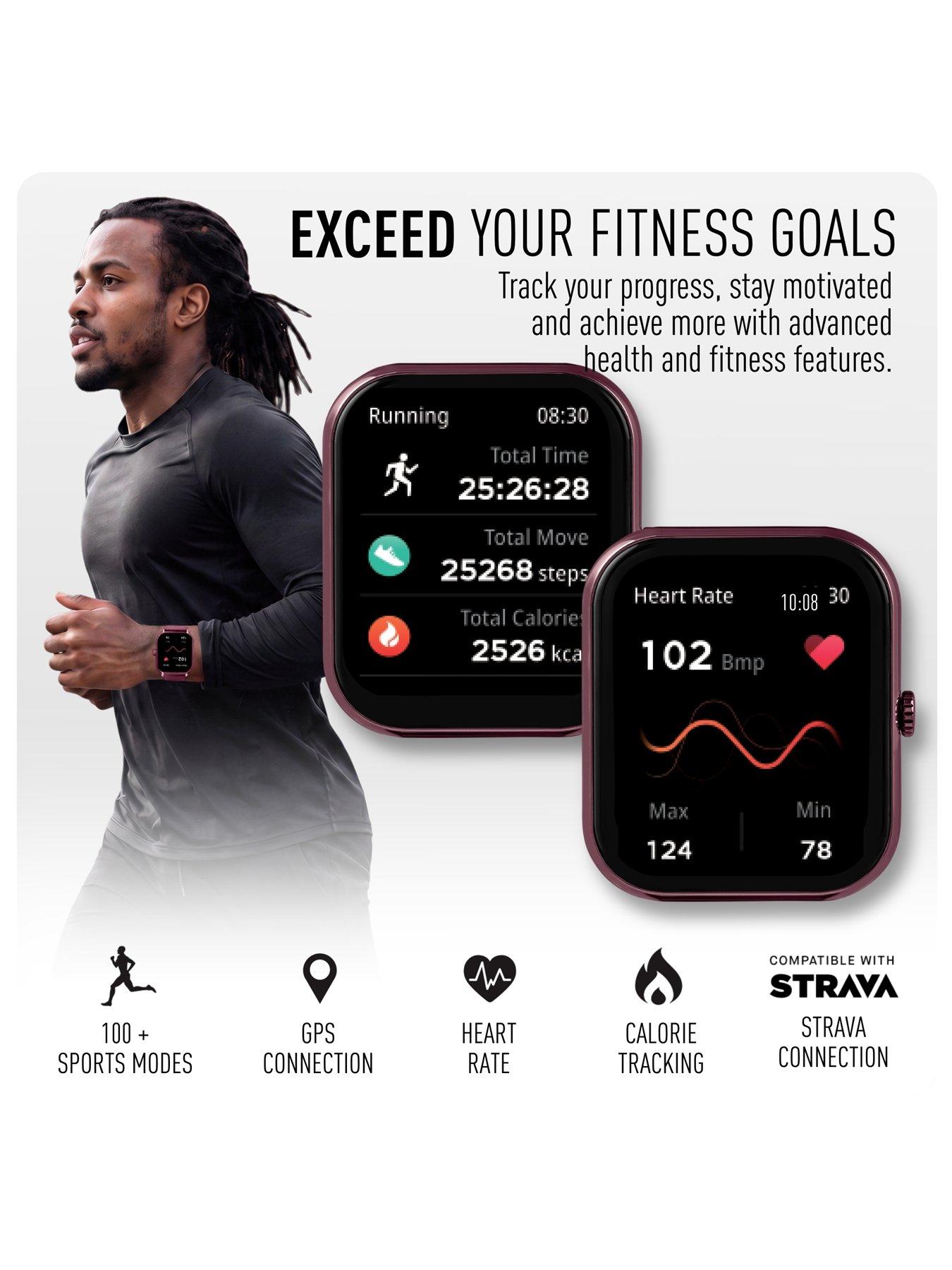 Image 2 of 7 of Reflex Active Nexus Lite Berry Silicone Strap Smart Watch