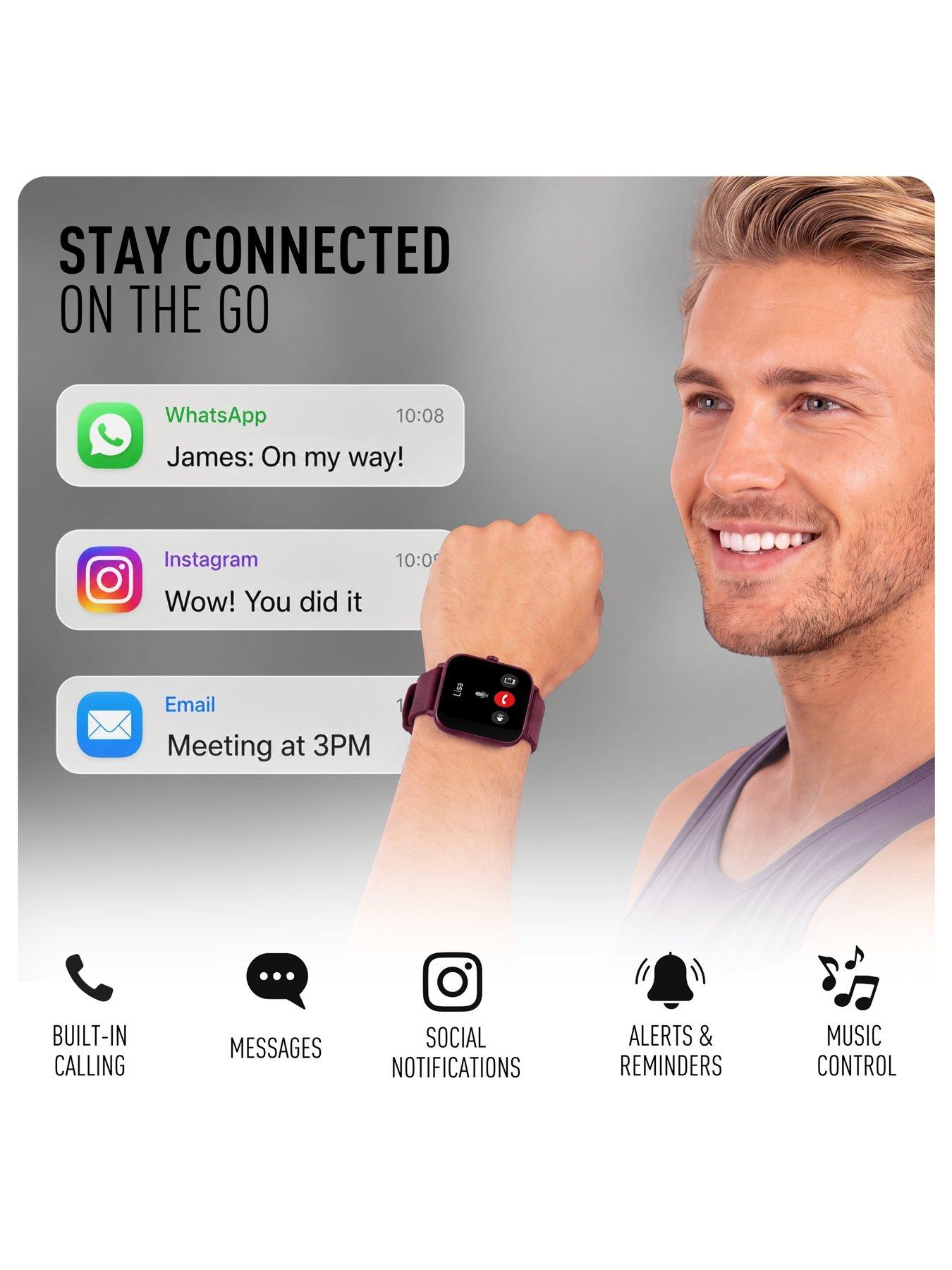 Image 4 of 7 of Reflex Active Nexus Lite Berry Silicone Strap Smart Watch