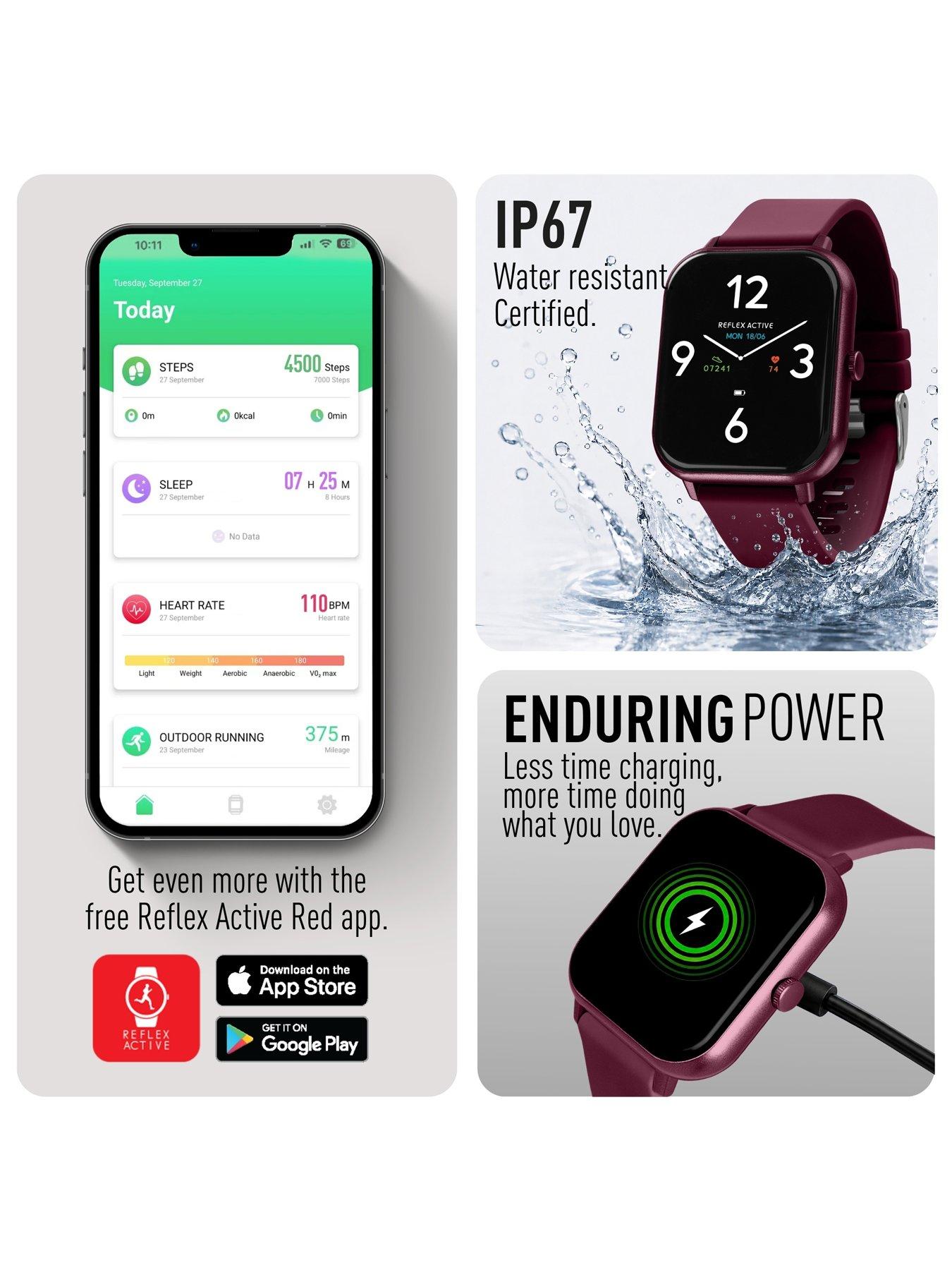 Image 5 of 7 of Reflex Active Nexus Lite Berry Silicone Strap Smart Watch