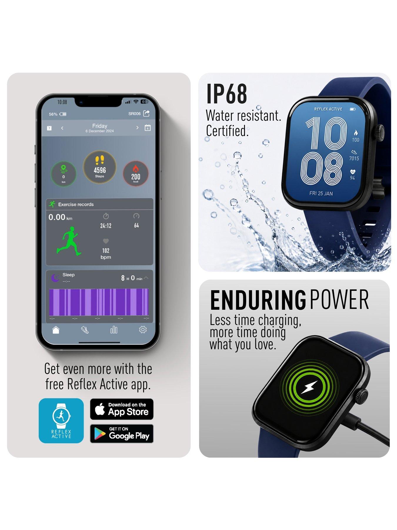 Image 5 of 8 of Reflex Active Spectra Navy Silicone Strap Smart Watch