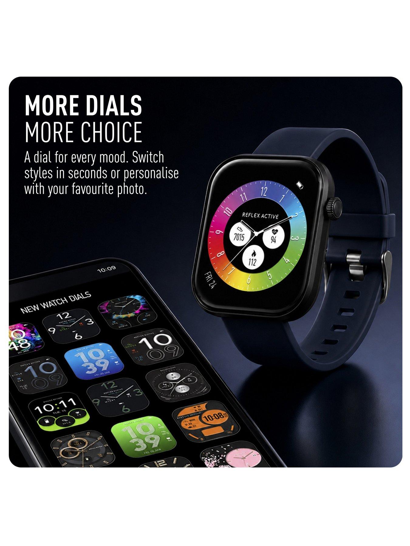 Image 6 of 8 of Reflex Active Spectra Navy Silicone Strap Smart Watch