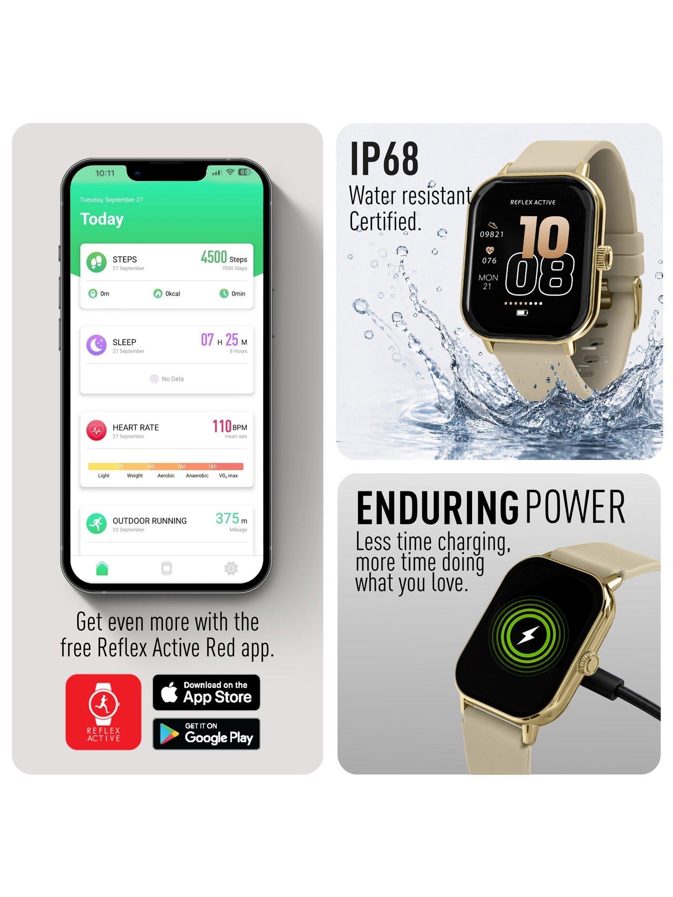 Image 6 of 7 of Reflex Active Nexus Cream Silicone Strap Smart Watch
