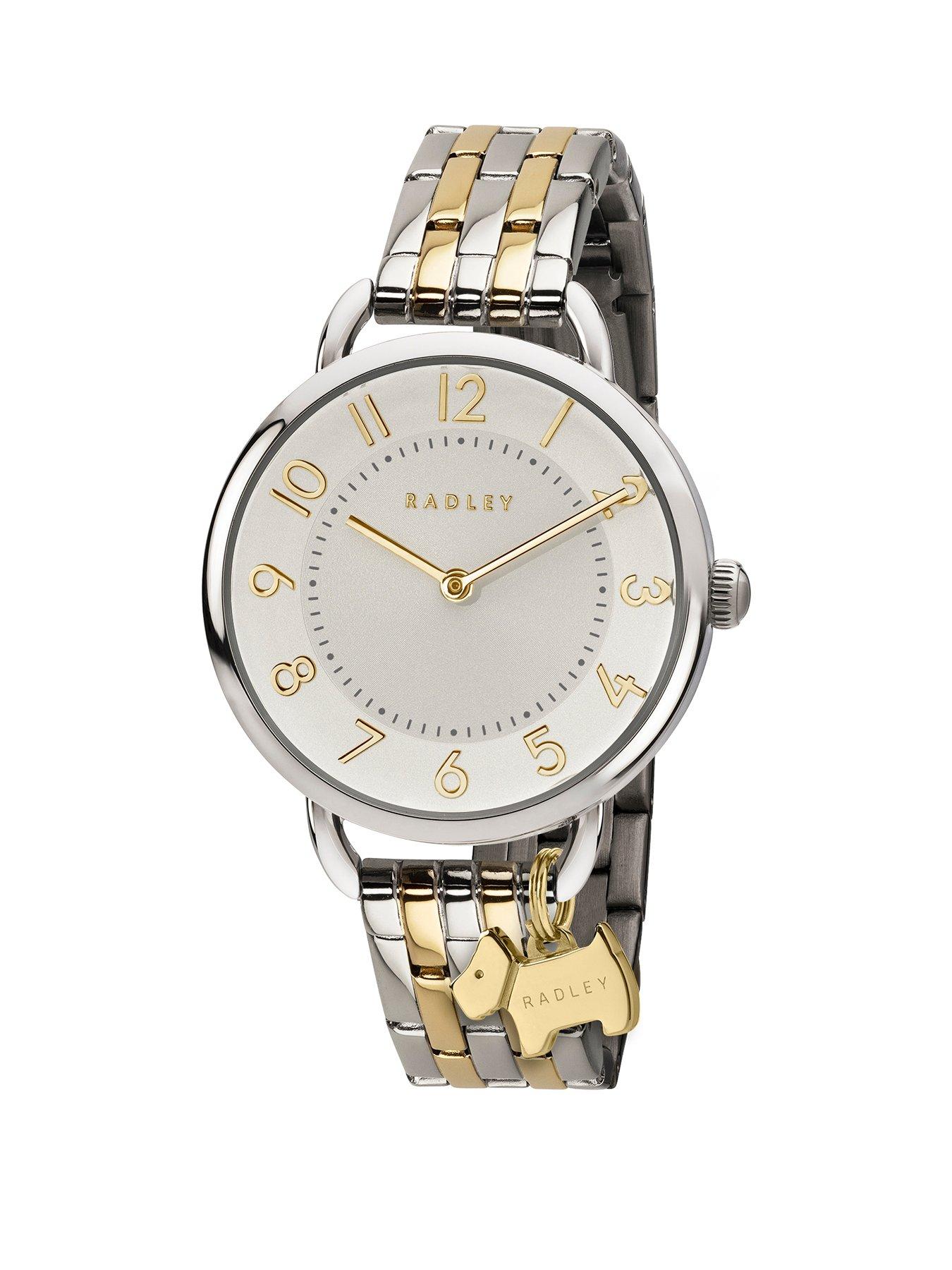Image 1 of 4 of Radley Ladies Silver & Gold Plated Open Shoulder Stainless Steel Bracelet Watch With Charm