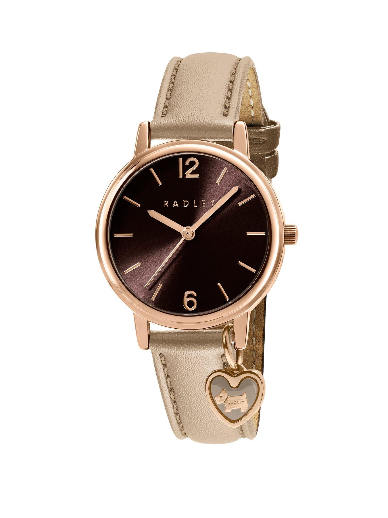 Image 1 of 4 of Radley Ladies Tokyo Rose Gold Plated Porcini Leather Strap Watch