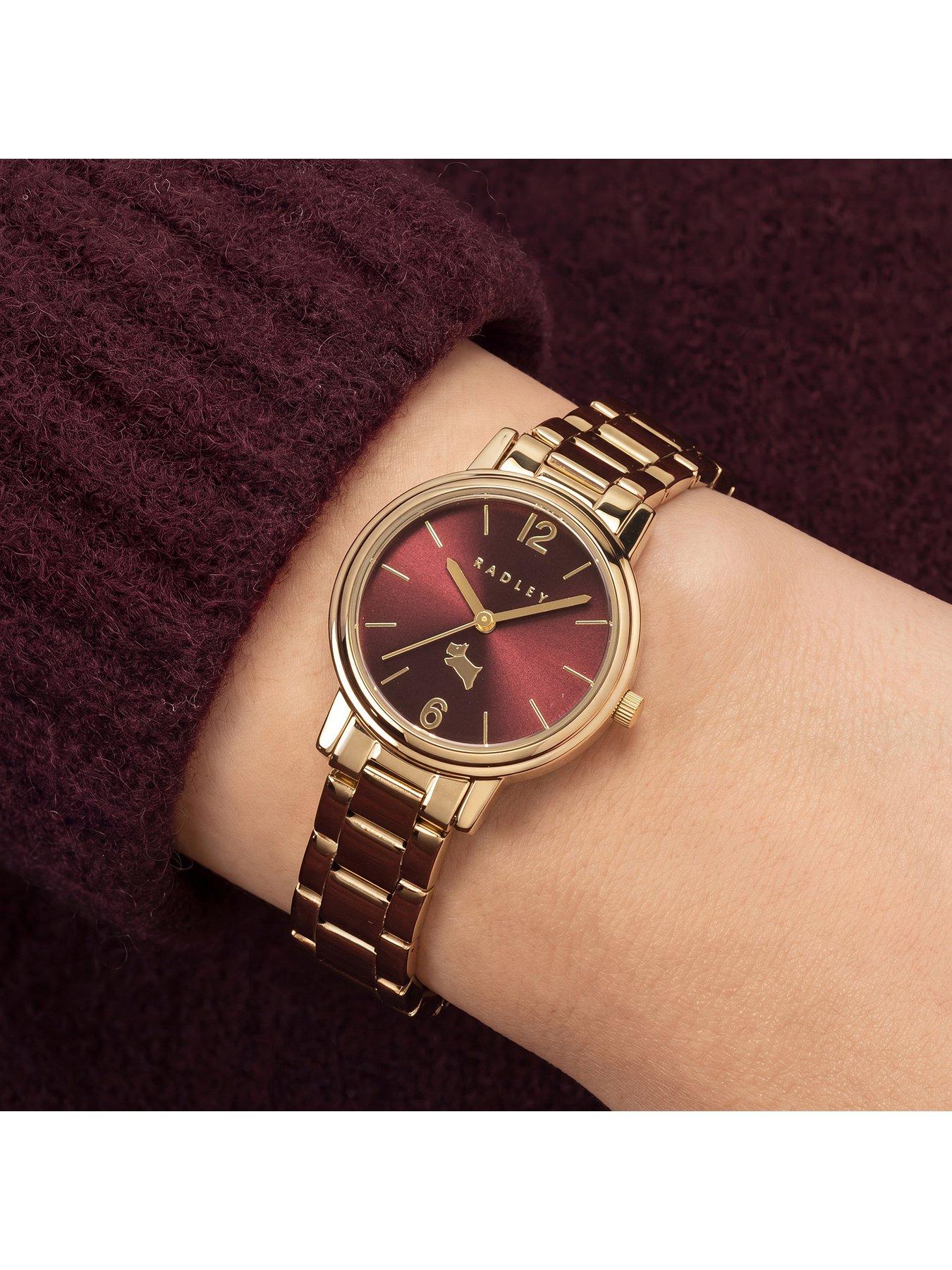 Image 3 of 4 of Radley Ladies Tokyo Gold Plated Dark Cherry Dial Stainless Steel Bracelet Watch