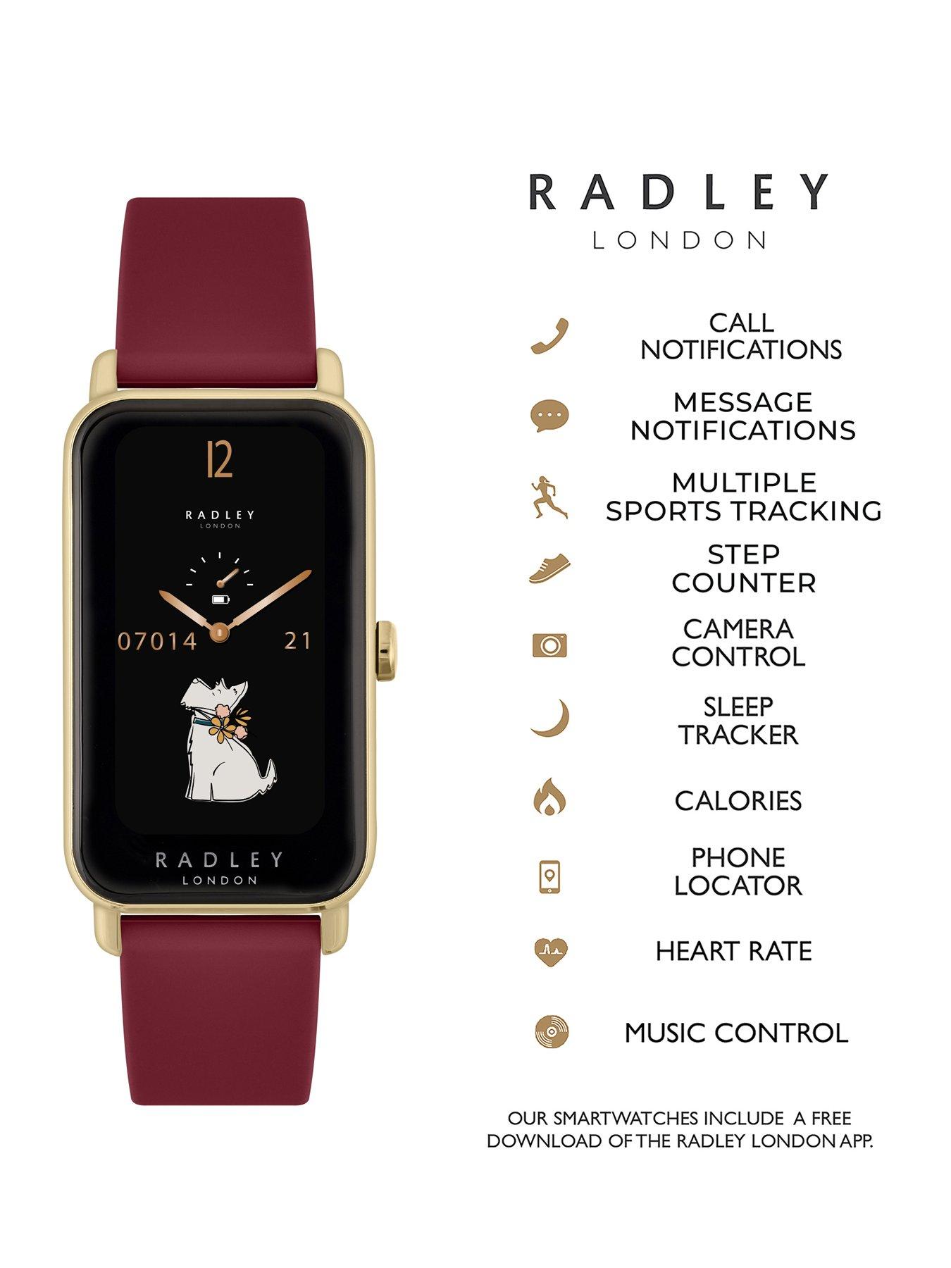 Image 4 of 6 of Radley Ladies Series 21 Smart Cranberry Red & Black Lozenge Silicone Strap Watch Set