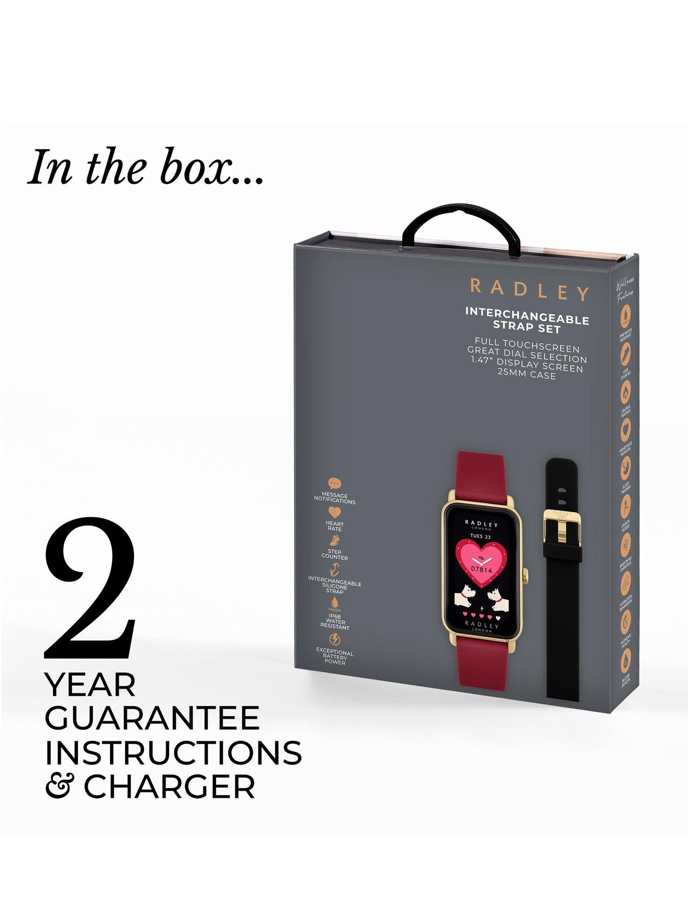 Image 5 of 6 of Radley Ladies Series 21 Smart Cranberry Red & Black Lozenge Silicone Strap Watch Set